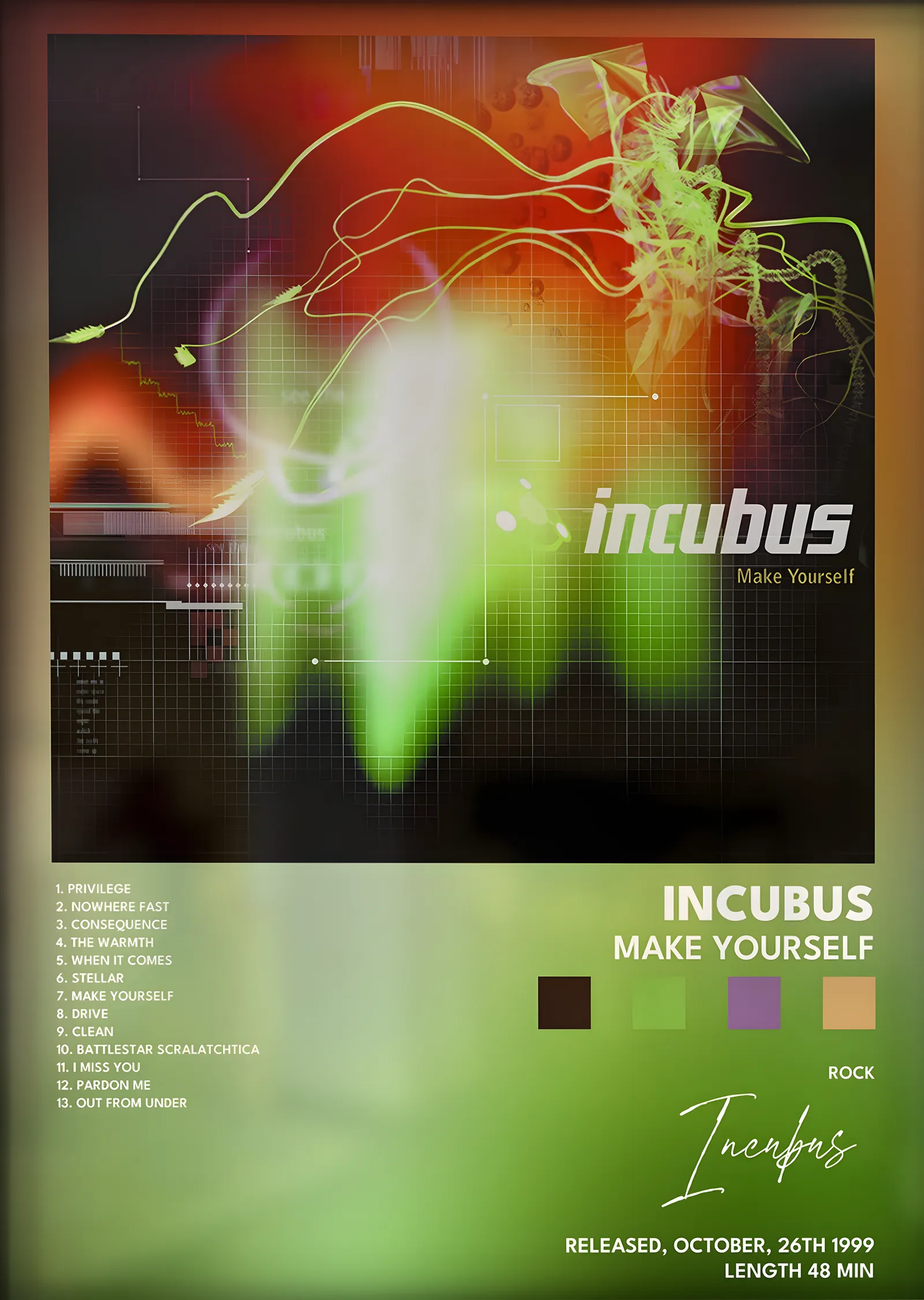Incubus: Make Yourself metal tablo