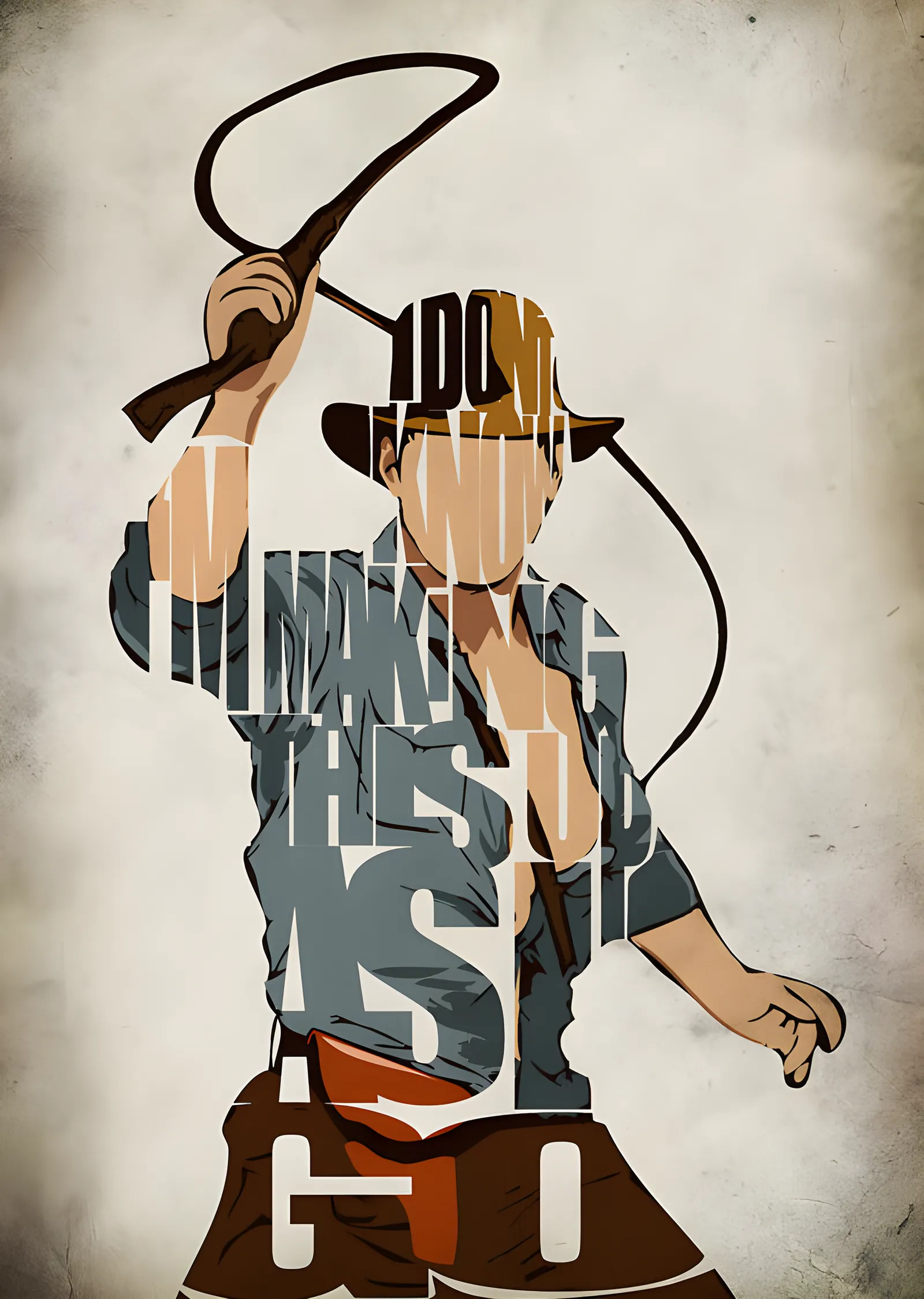 Indiana Jones - Tipografi Portre metal tablo