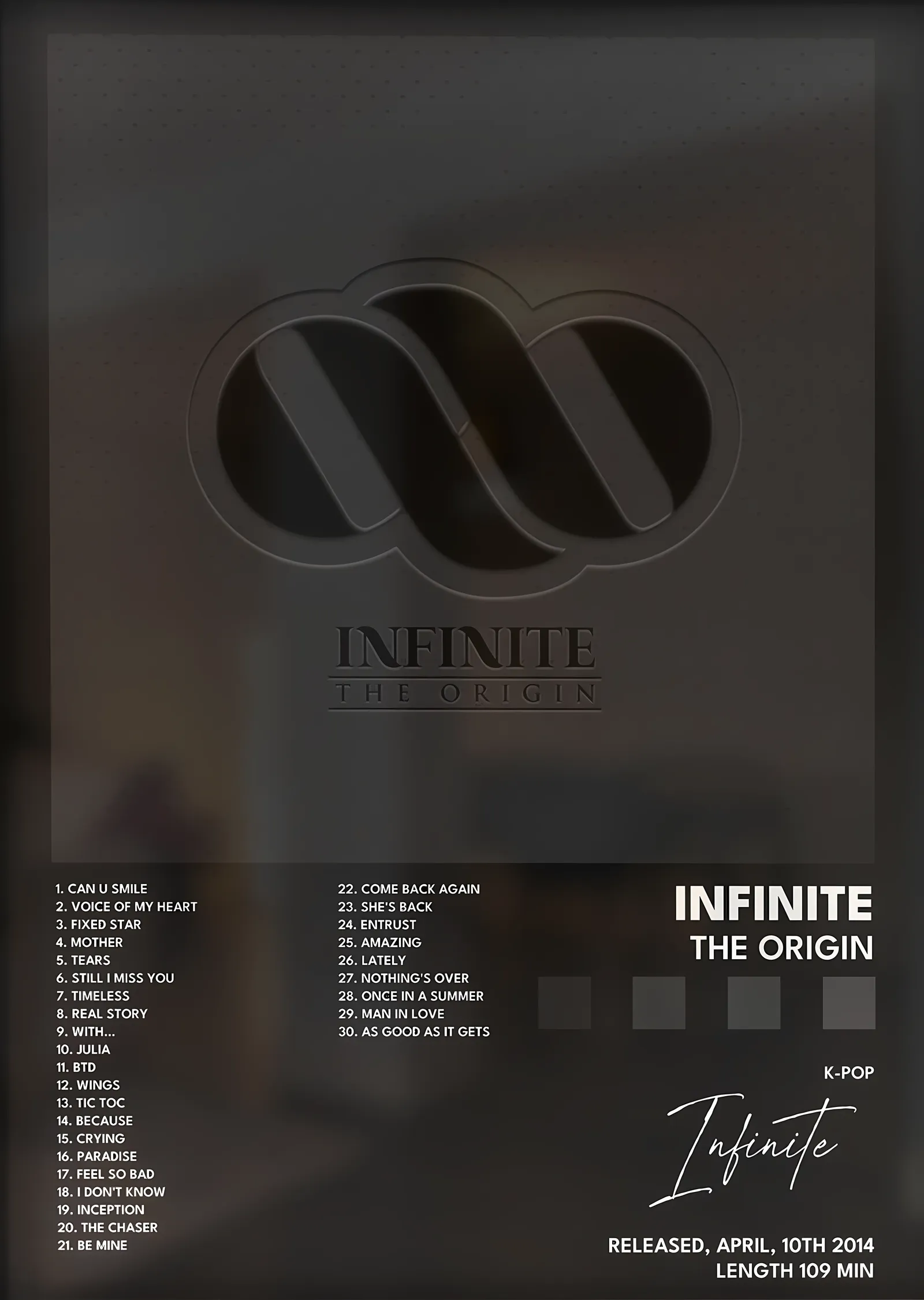 Infinite: The Origin metal tablo