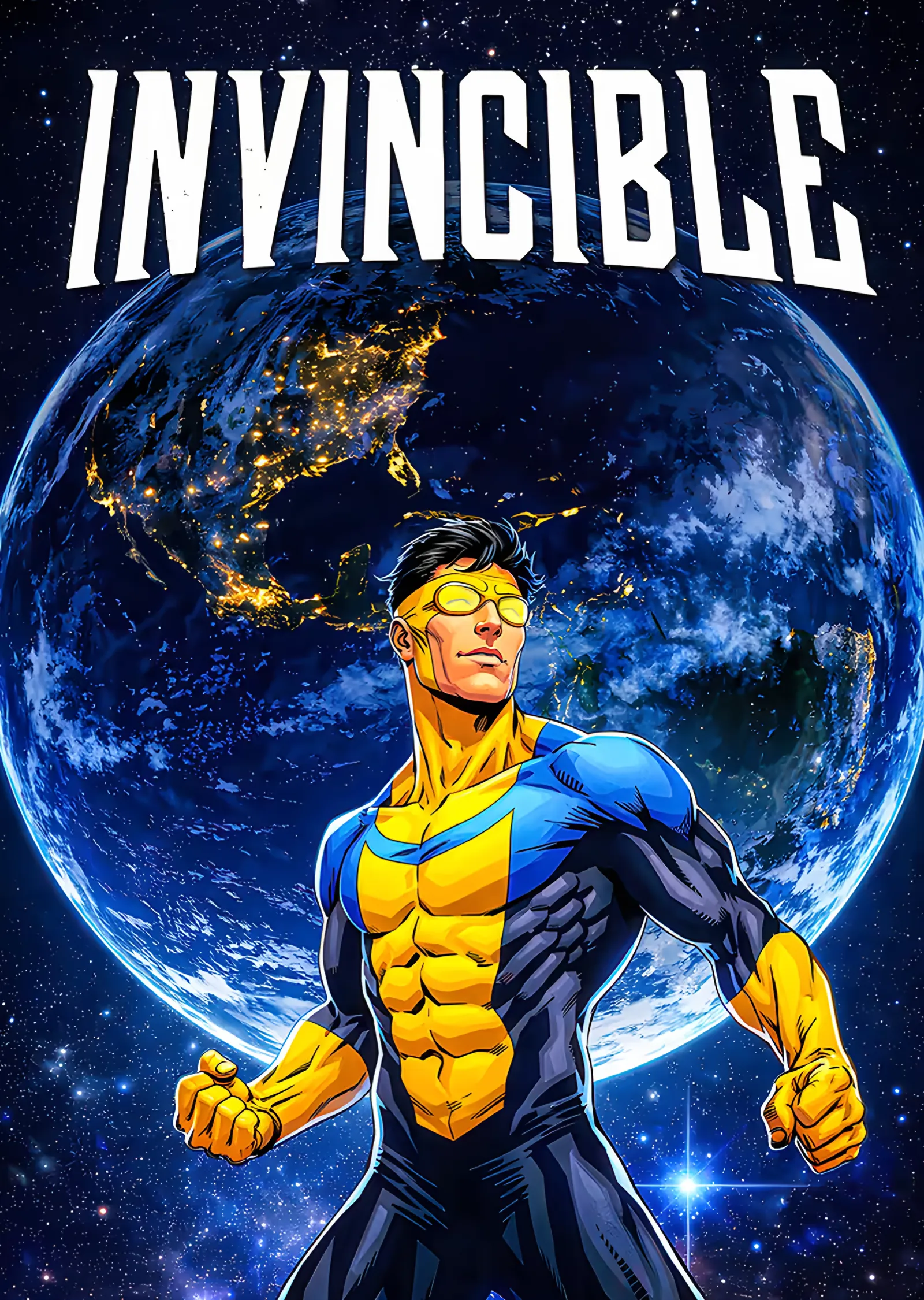 Invincible: Dünyanın Önünde Yumruk Duruşu metal tablo