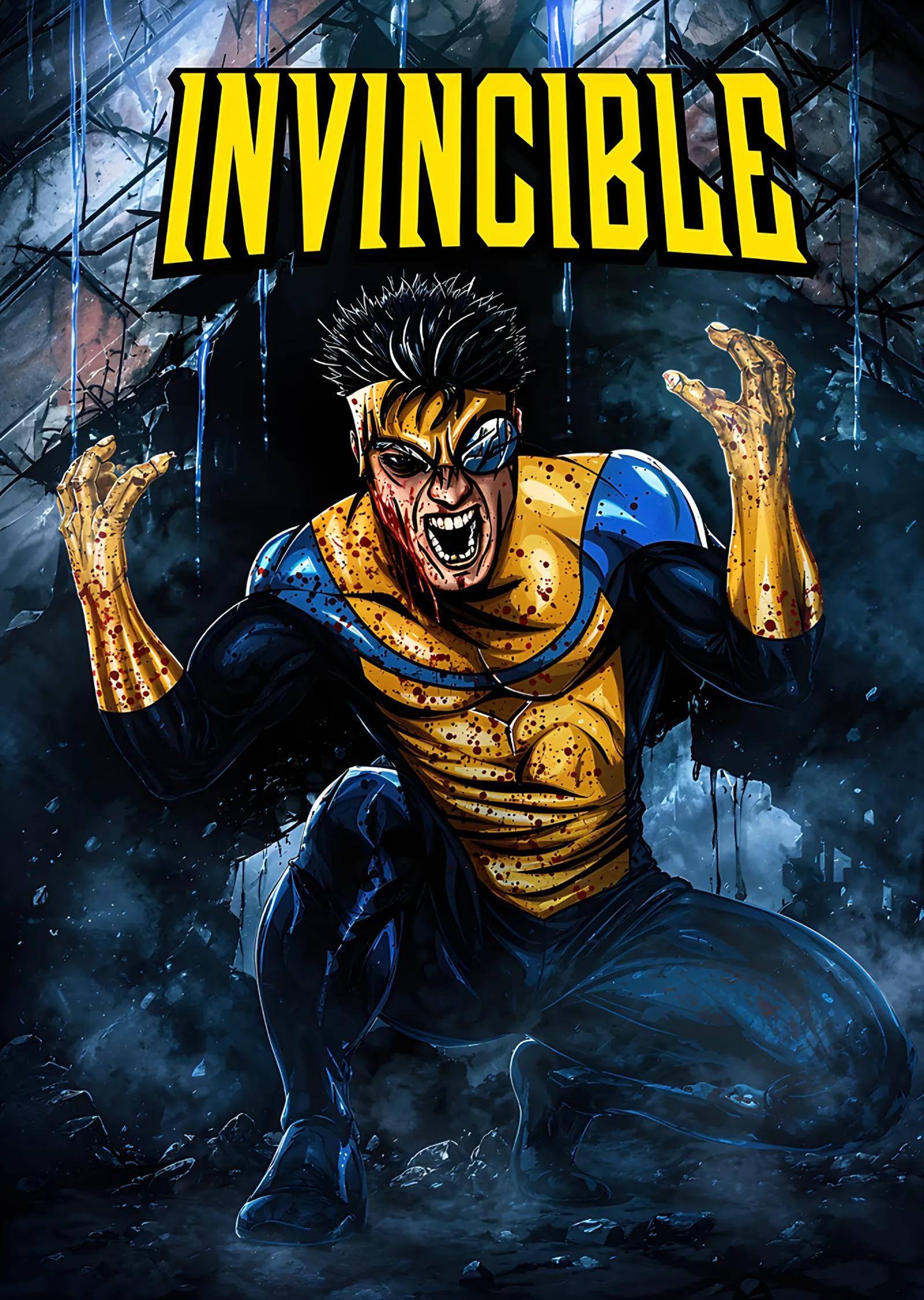 Invincible: Kanlı Yüzle Öfke Anı metal tablo