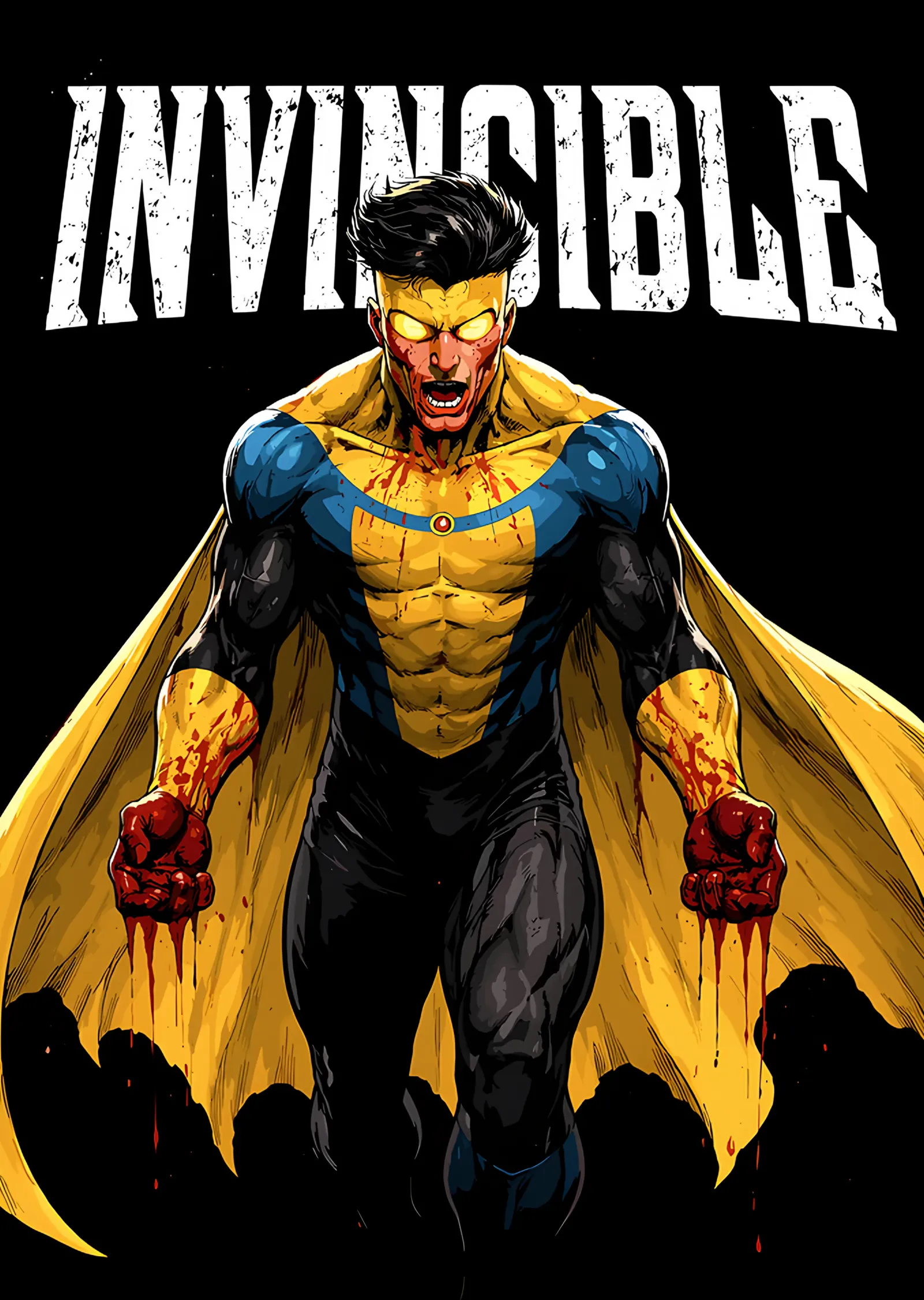 Invincible: Siyah Zeminde Kanlı Kahraman metal tablo
