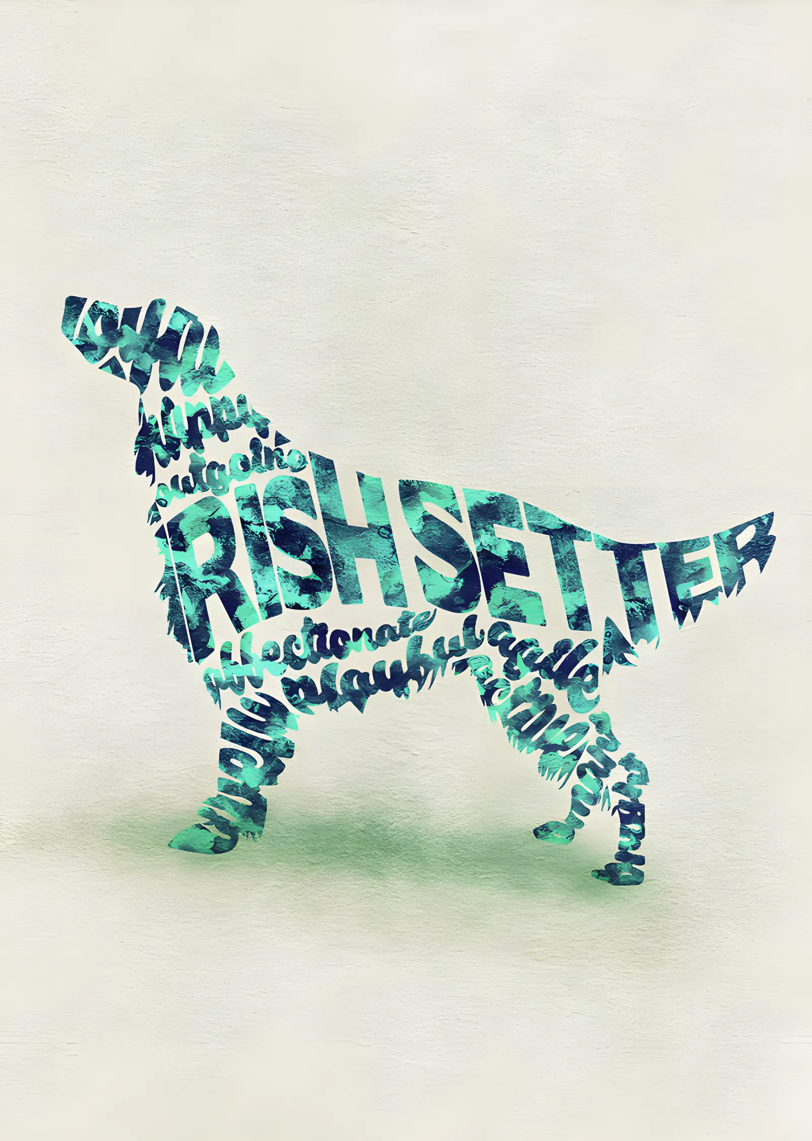 Irish Setter - Tipografi metal tablo
