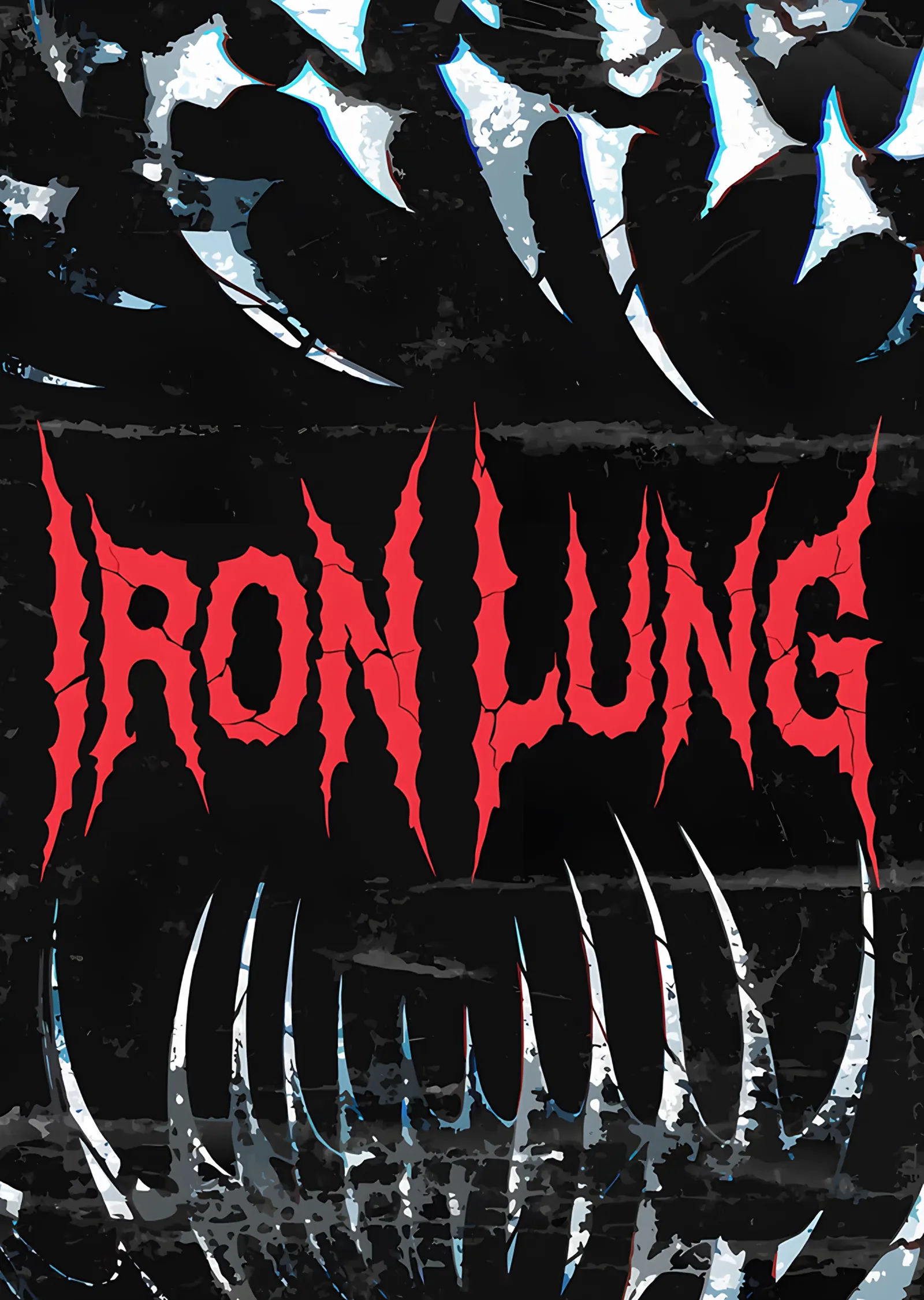 Iron Lung: Kaburga Kafesinde Kızıl Yazı metal tablo