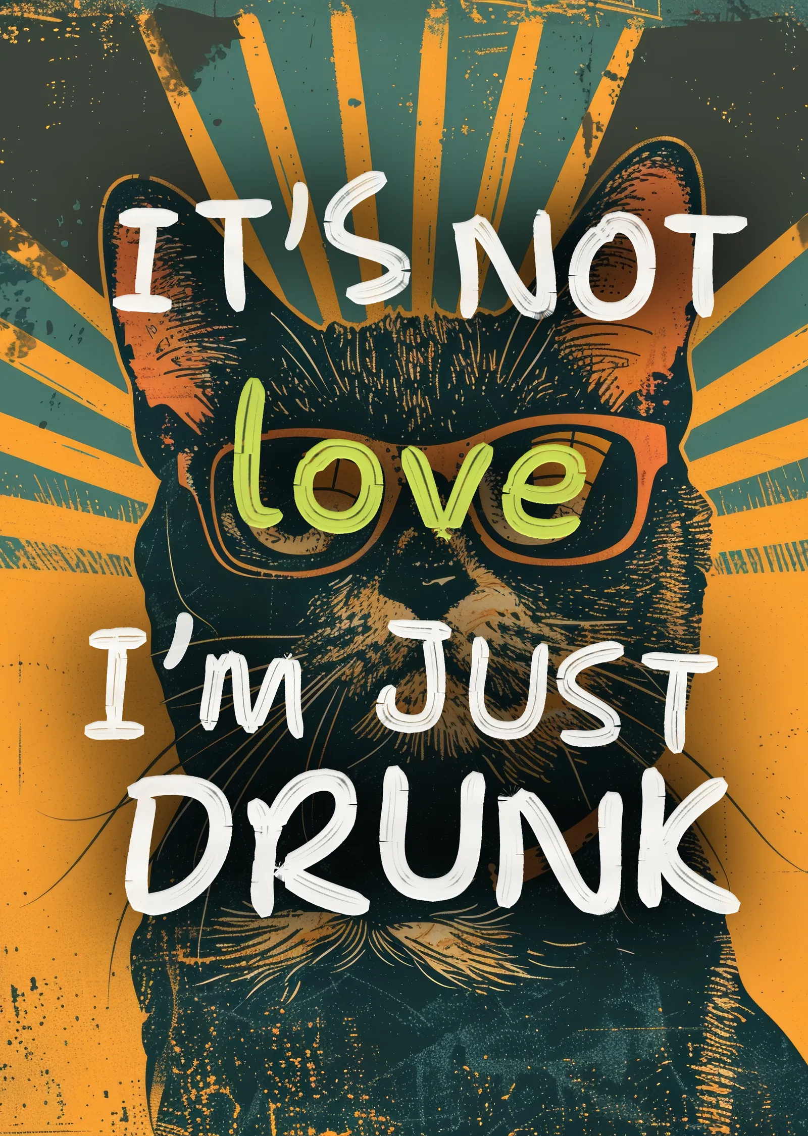 It's Not Love I'm Just Drunk metal tablo