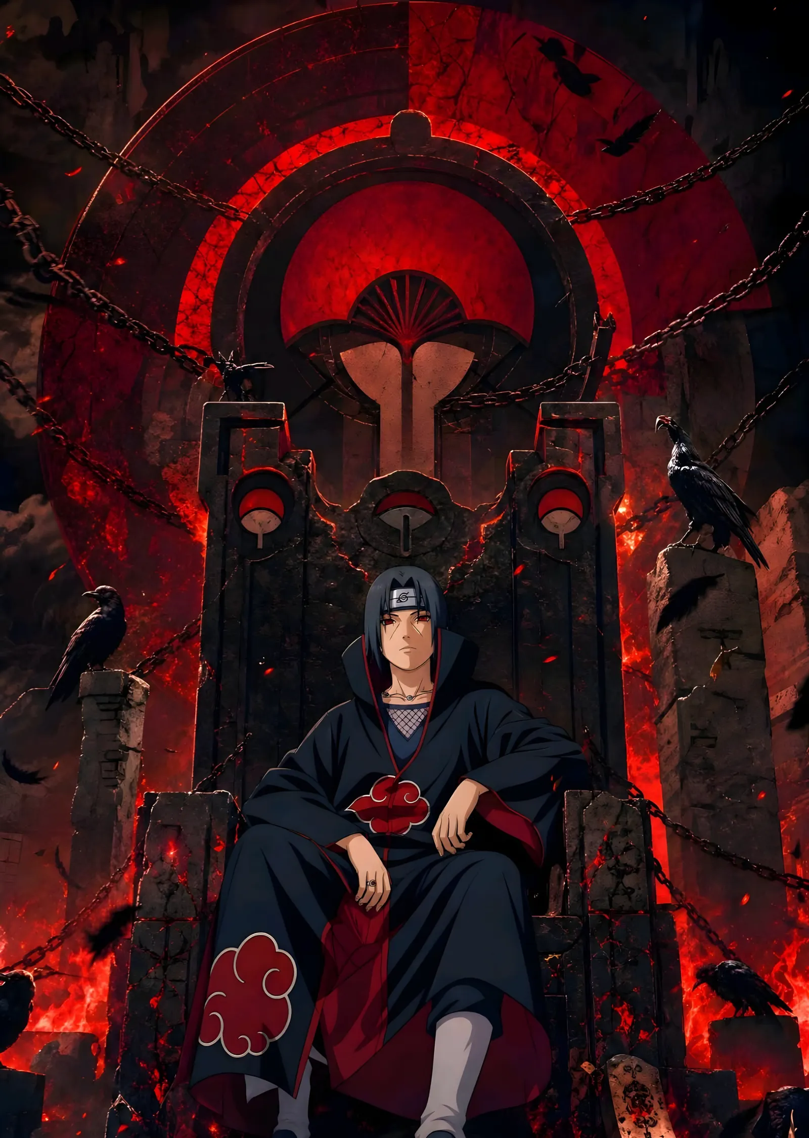 Itachi Uchiha - Akatsuki Tahtı metal tablo
