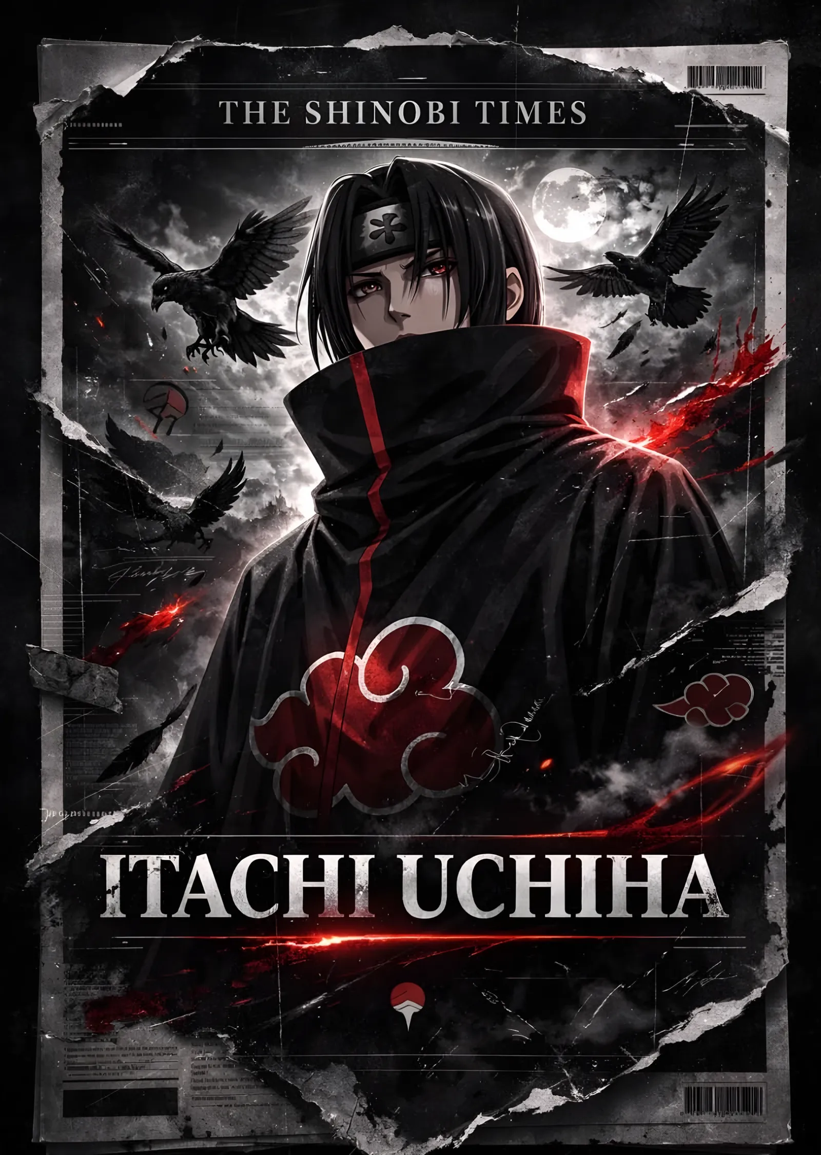 Itachi Uchiha - The Shinobi Times metal tablo