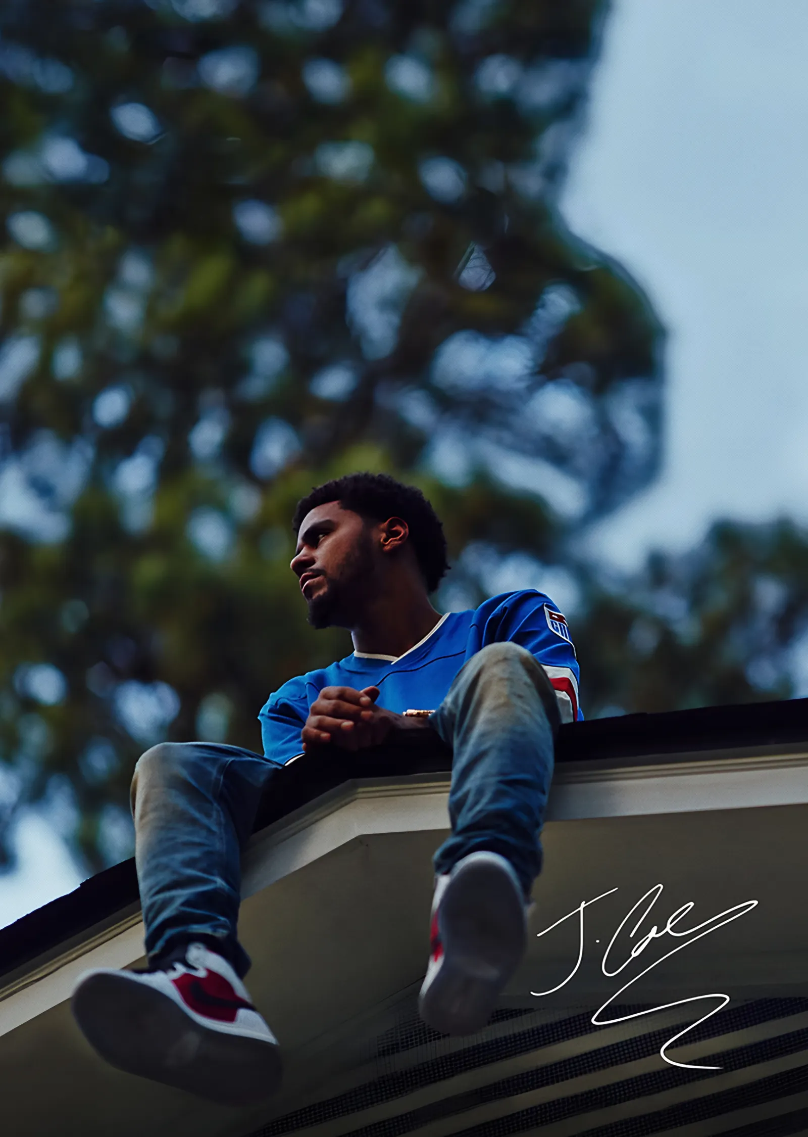 J. Cole - Çatıda Portre metal tablo