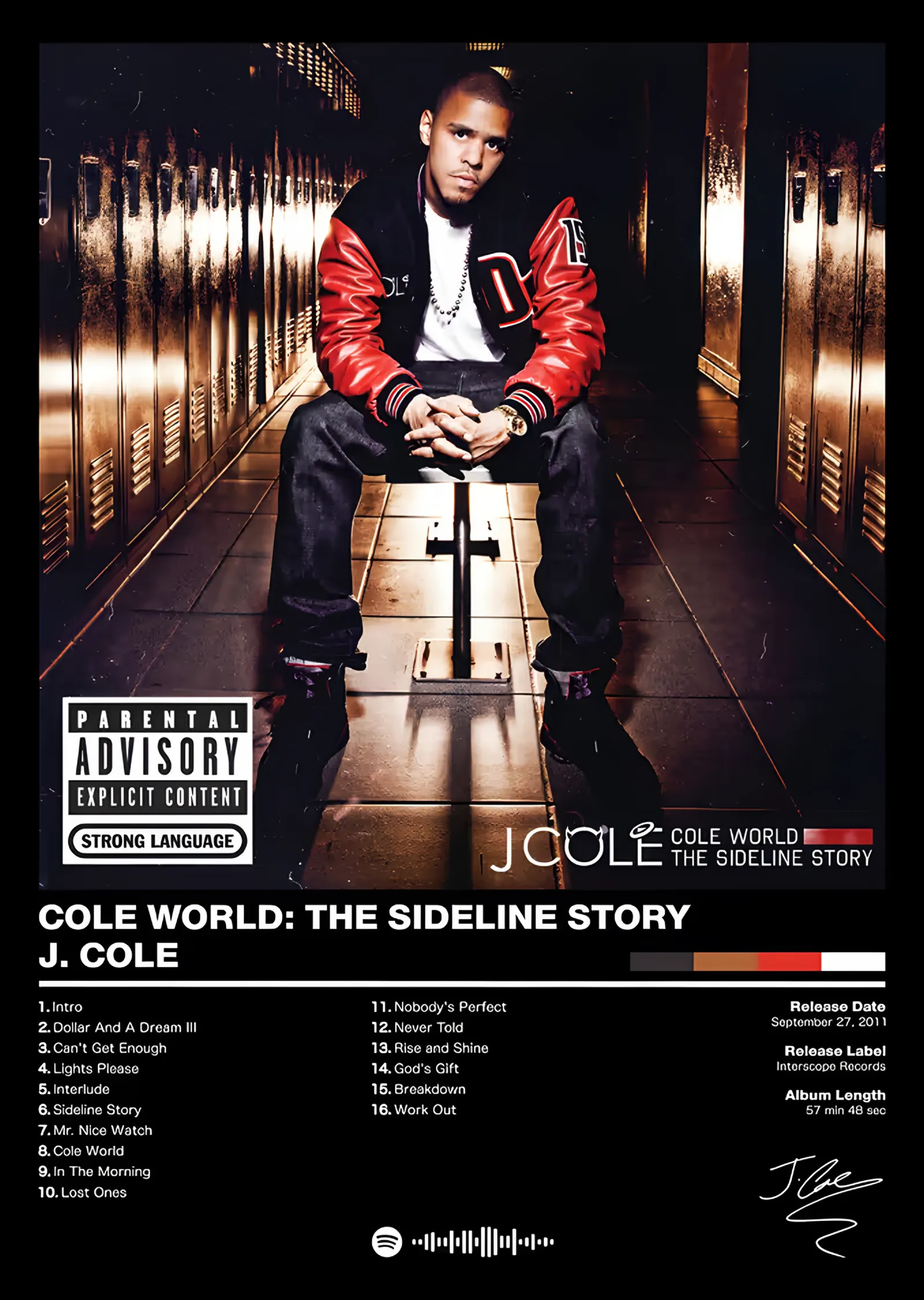 J. Cole - Cole World: The Sideline Story metal tablo