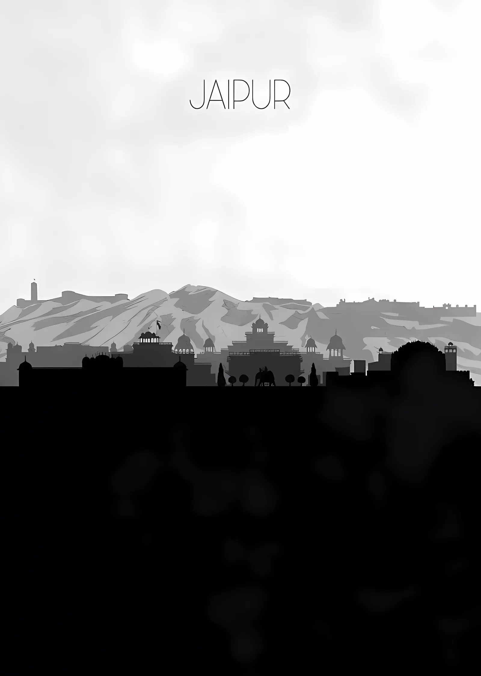 Jaipur Silueti metal tablo