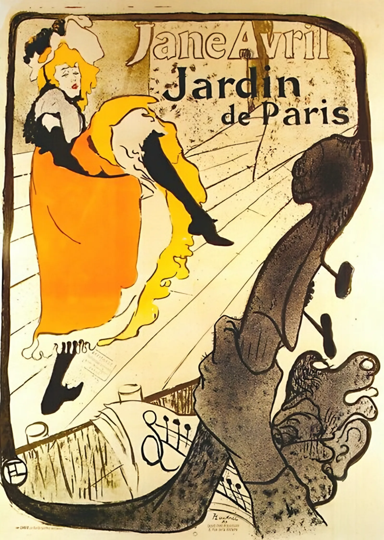 Jane Avril Jardin de Paris - Henri de Toulouse-Lautrec metal tablo