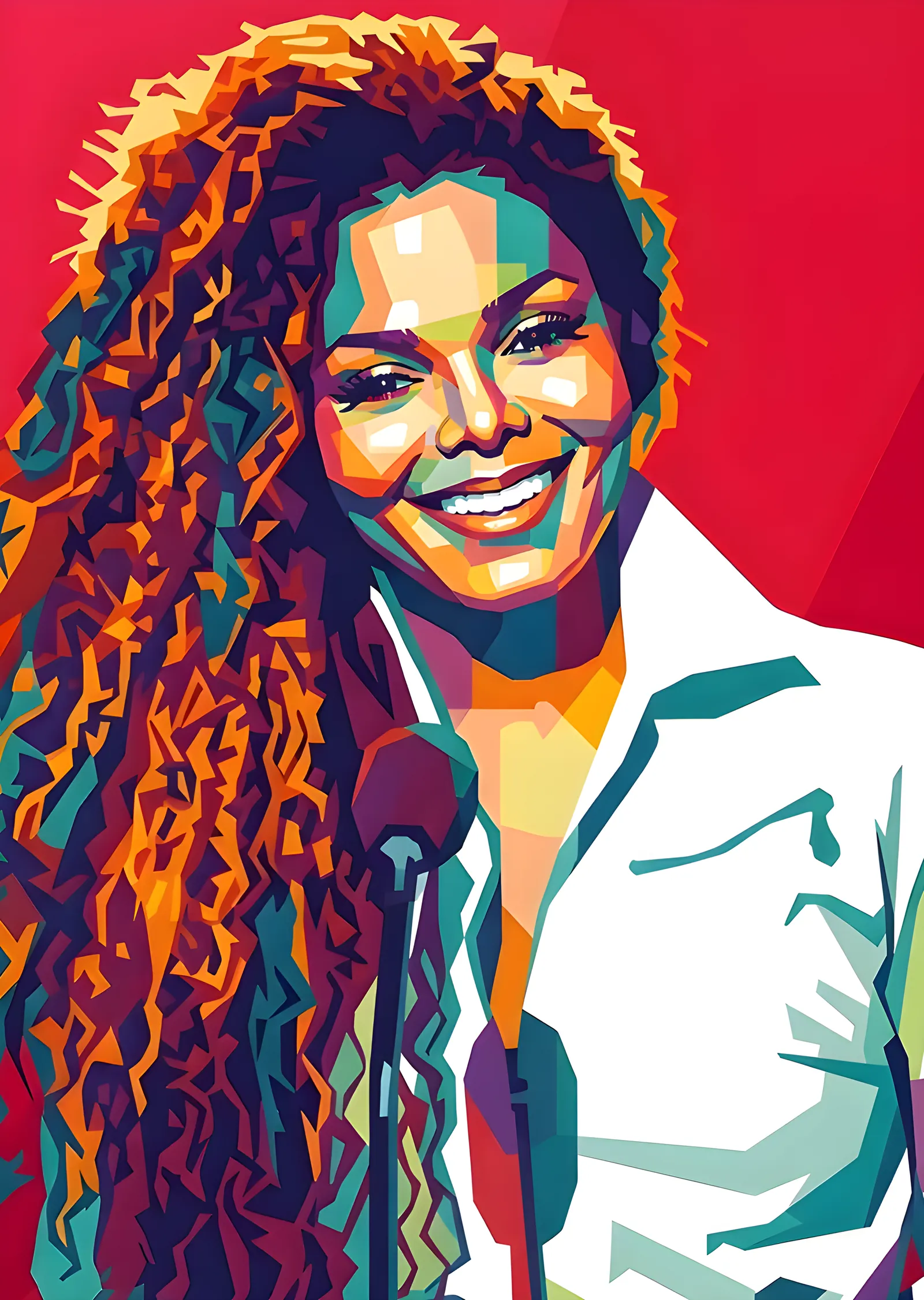 Janet Jackson: WPAP Kıvırcık Saç metal tablo