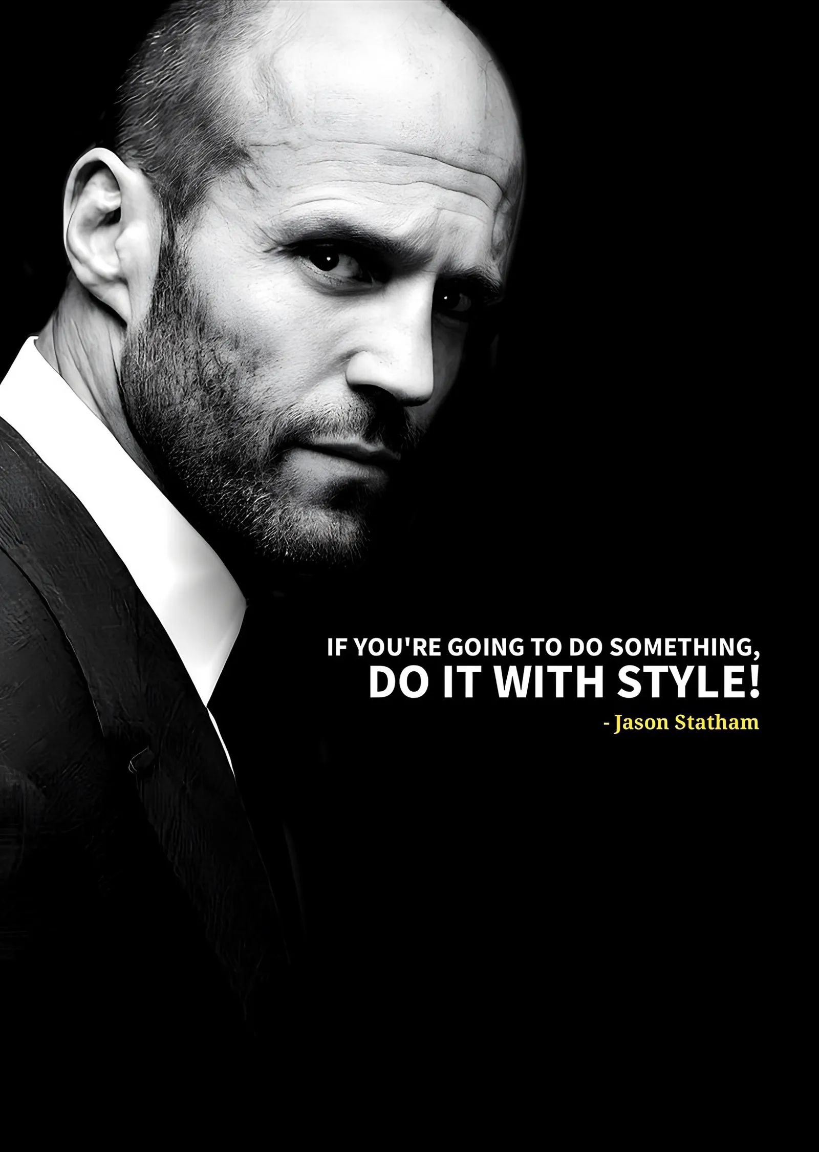 Jason Statham: Do It With Style Portresi metal tablo