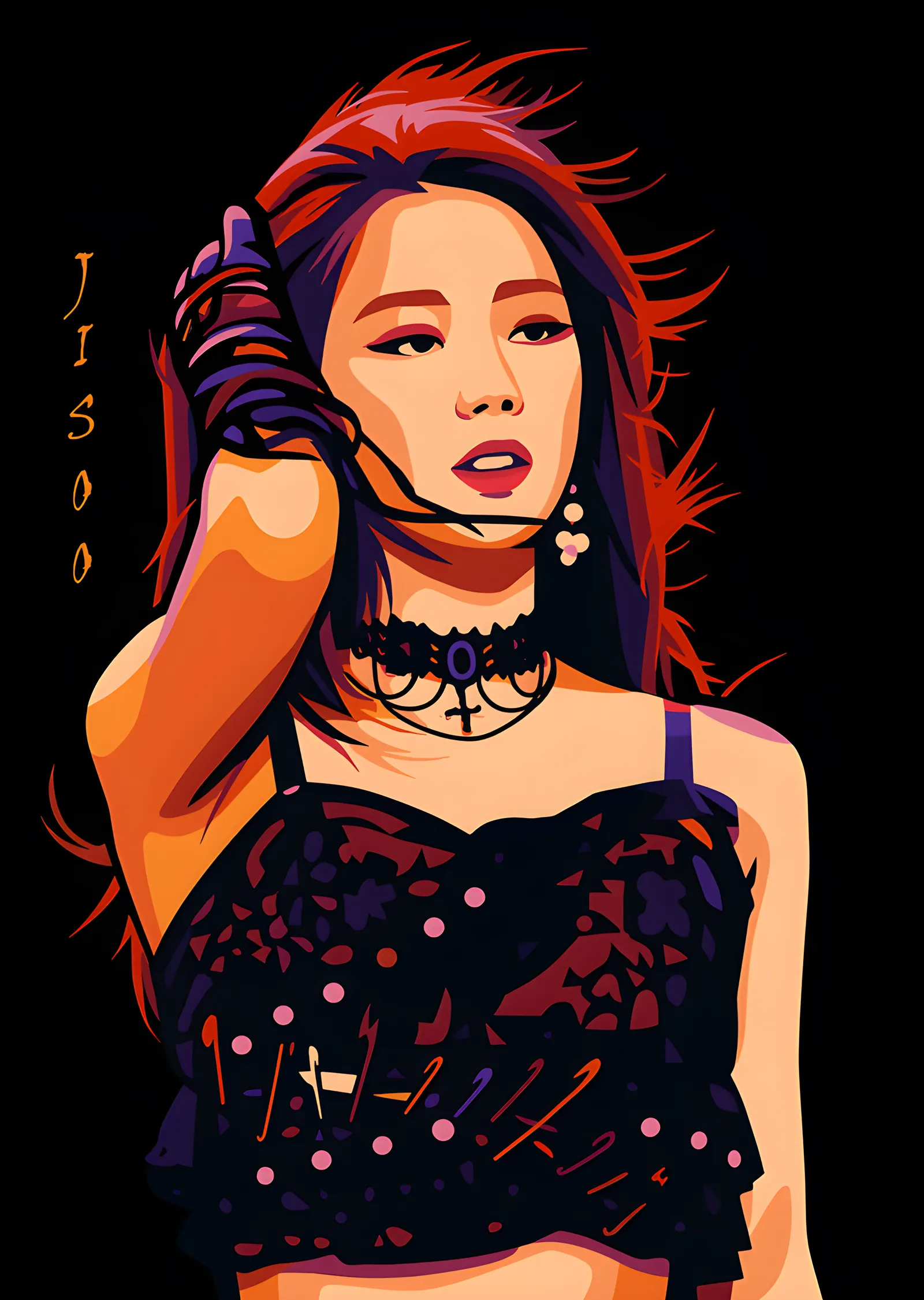 Jisoo - Dantelli Sahne Kostümü metal tablo