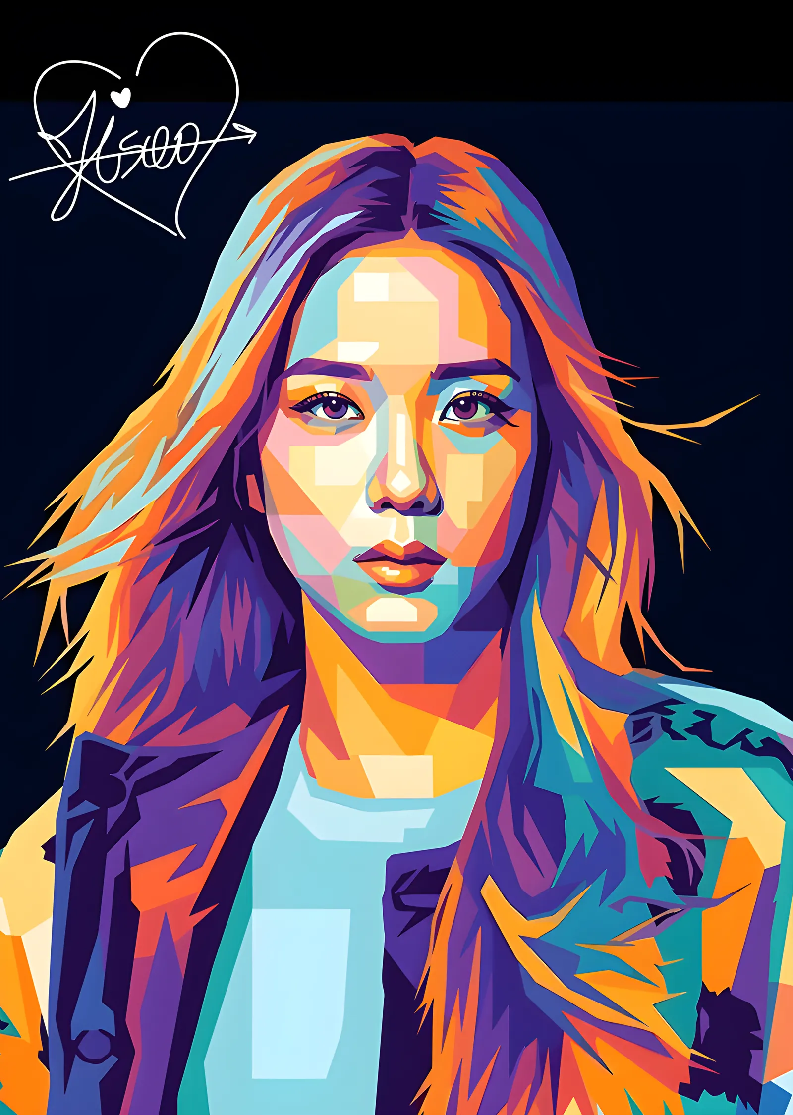 Jisoo - Mavi Ceket metal tablo