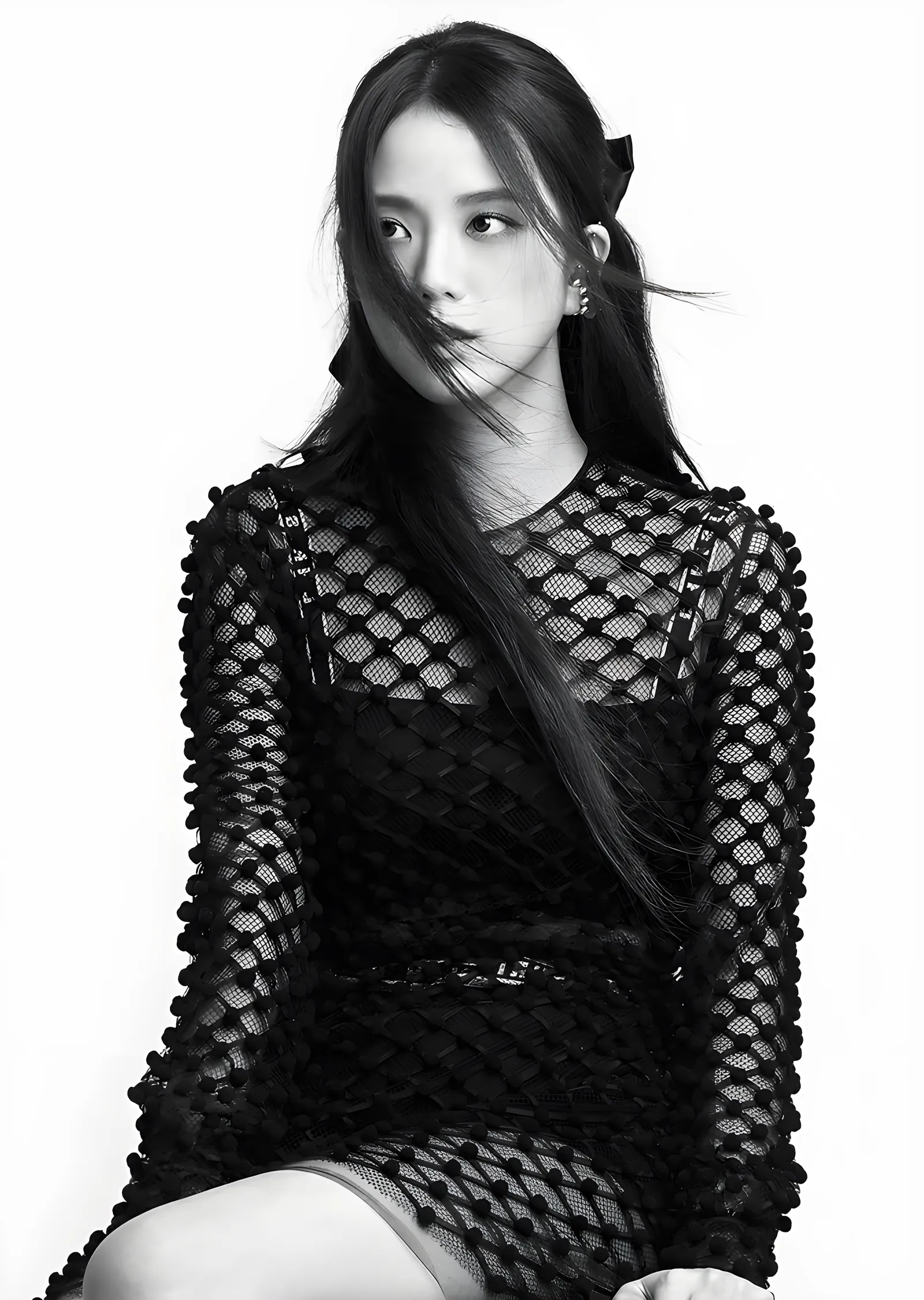 Jisoo - Siyah Beyaz Moda metal tablo