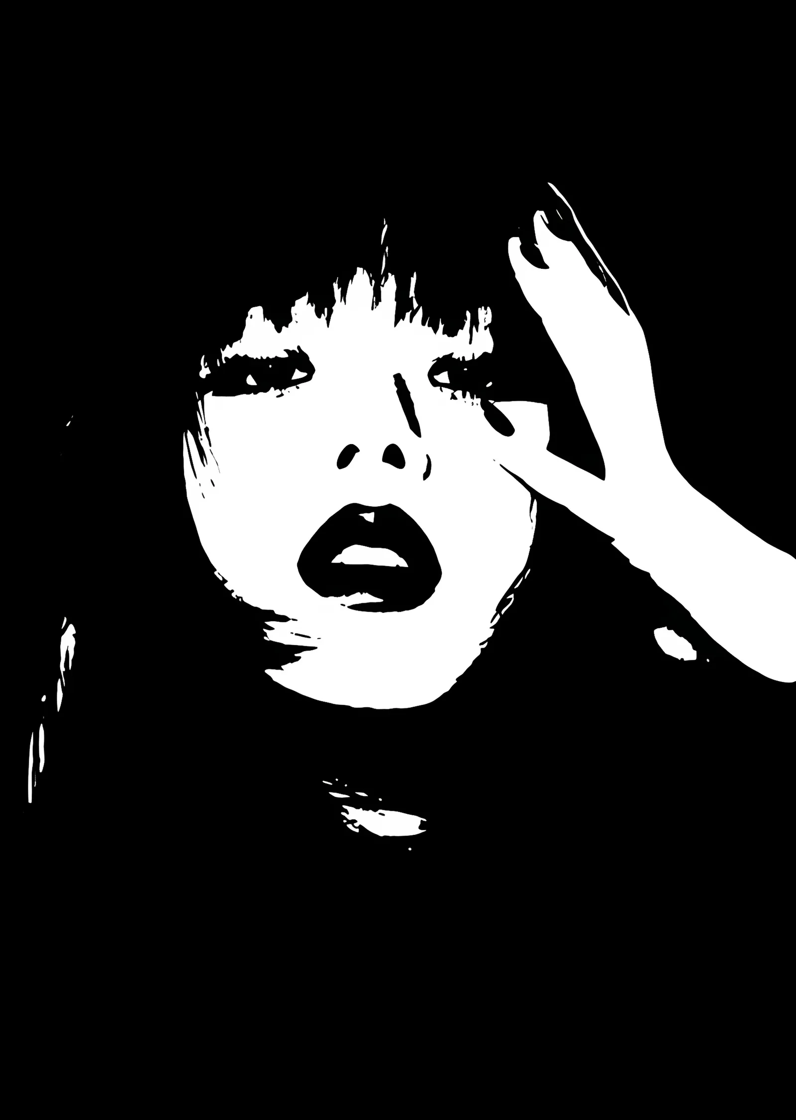Jisoo - Siyah Beyaz Stencil metal tablo