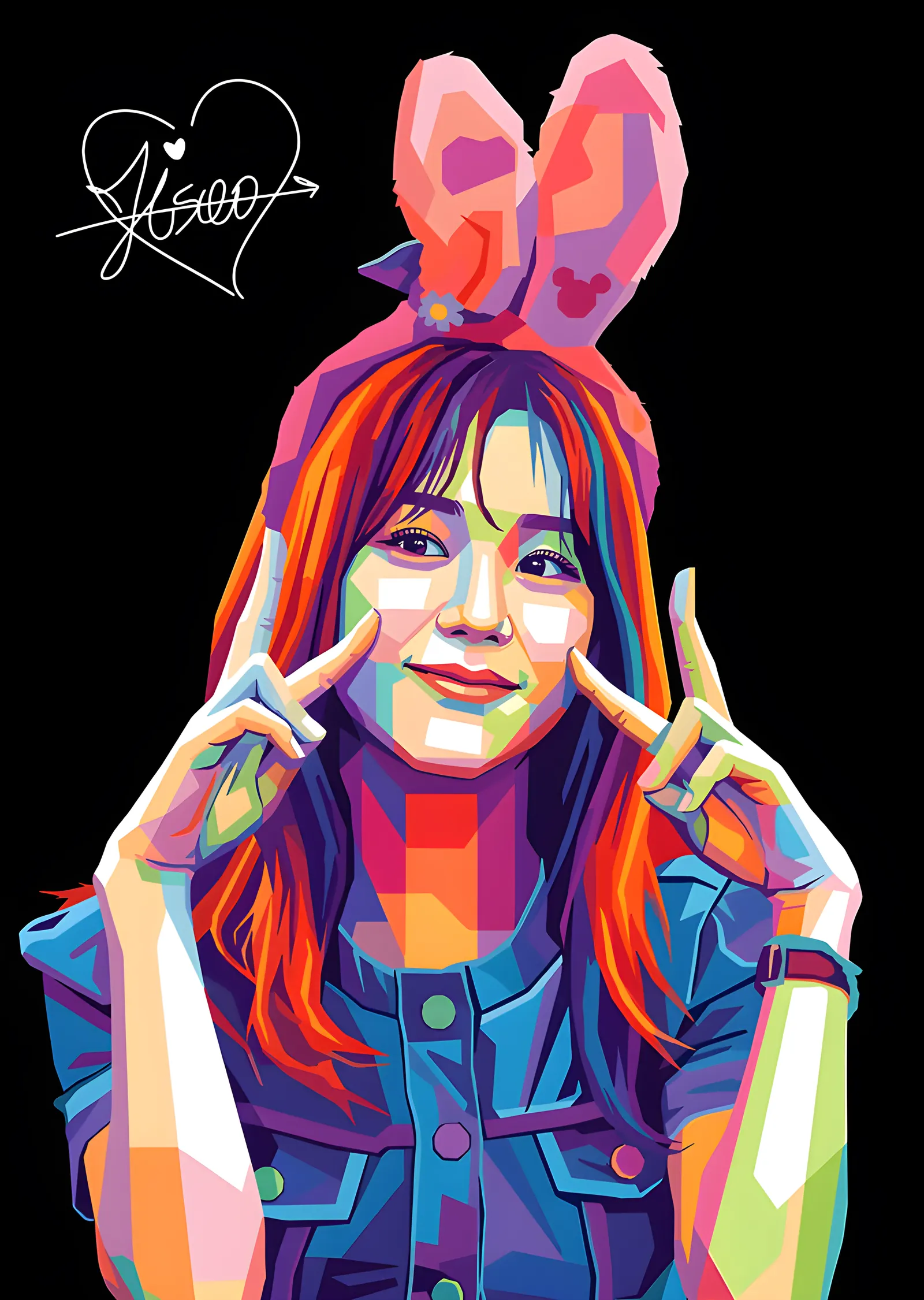 Jisoo - Tavşan Kulakları metal tablo