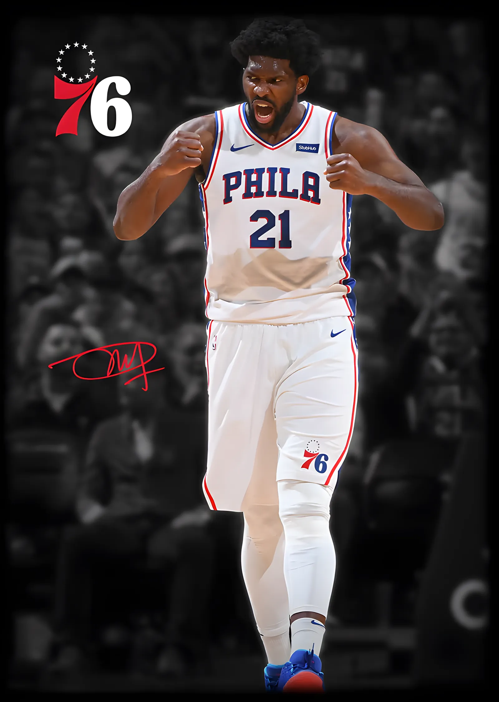 Joel Embiid - Zafer Çığlığı metal tablo