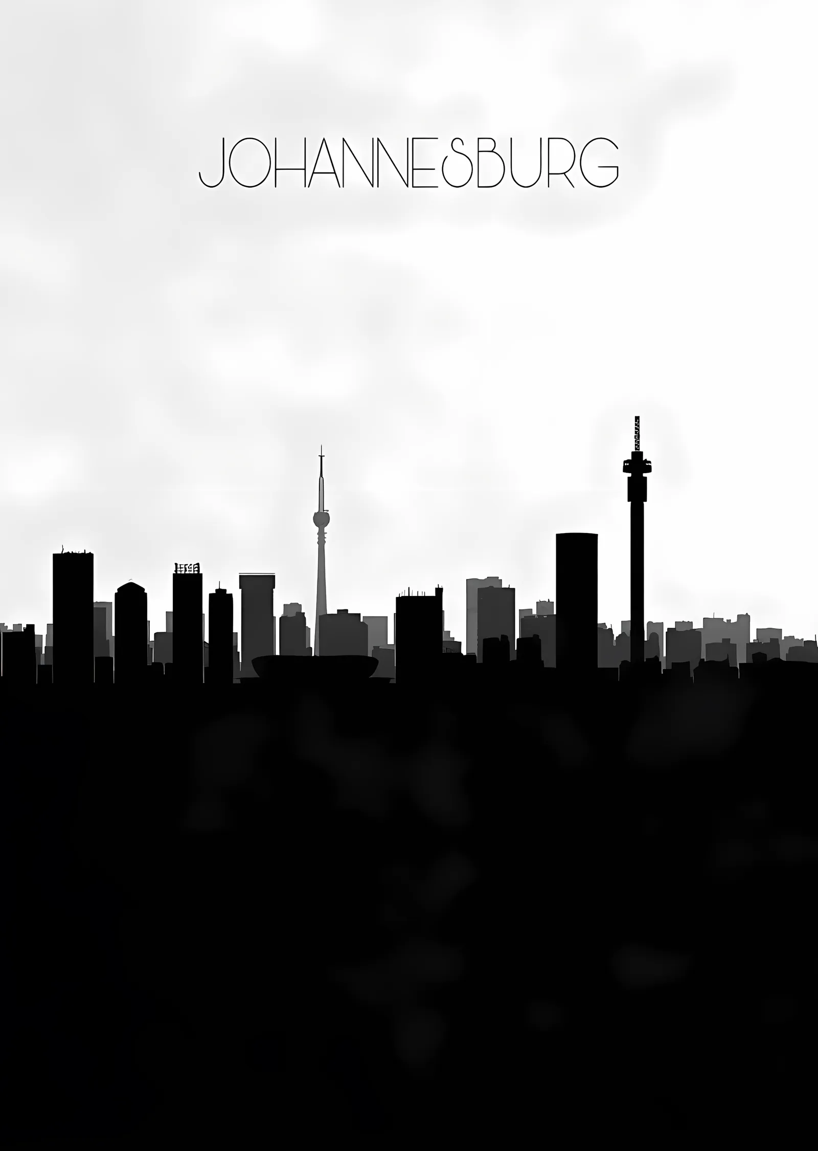 Johannesburg Silueti metal tablo