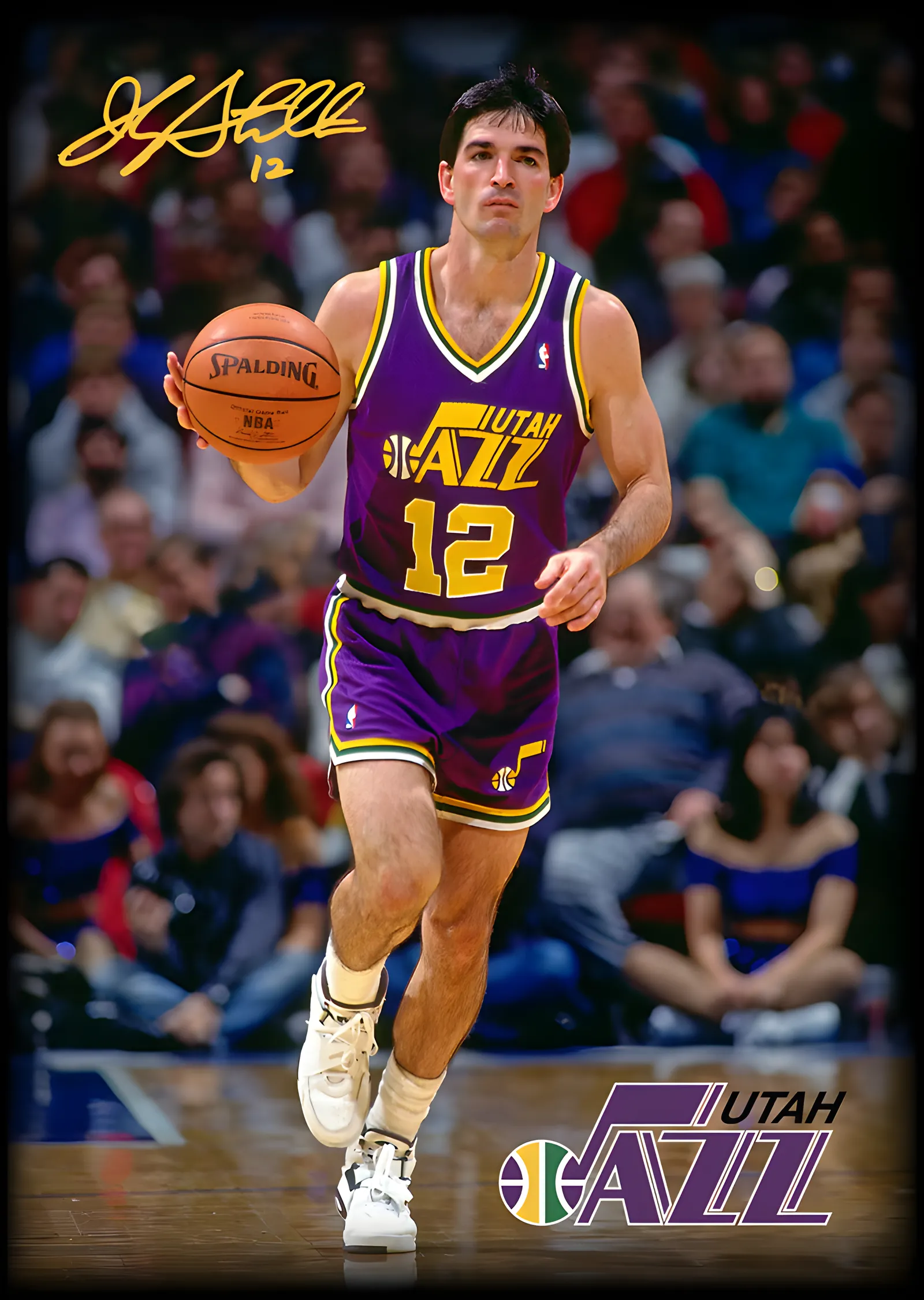 John Stockton - Utah Jazz metal tablo