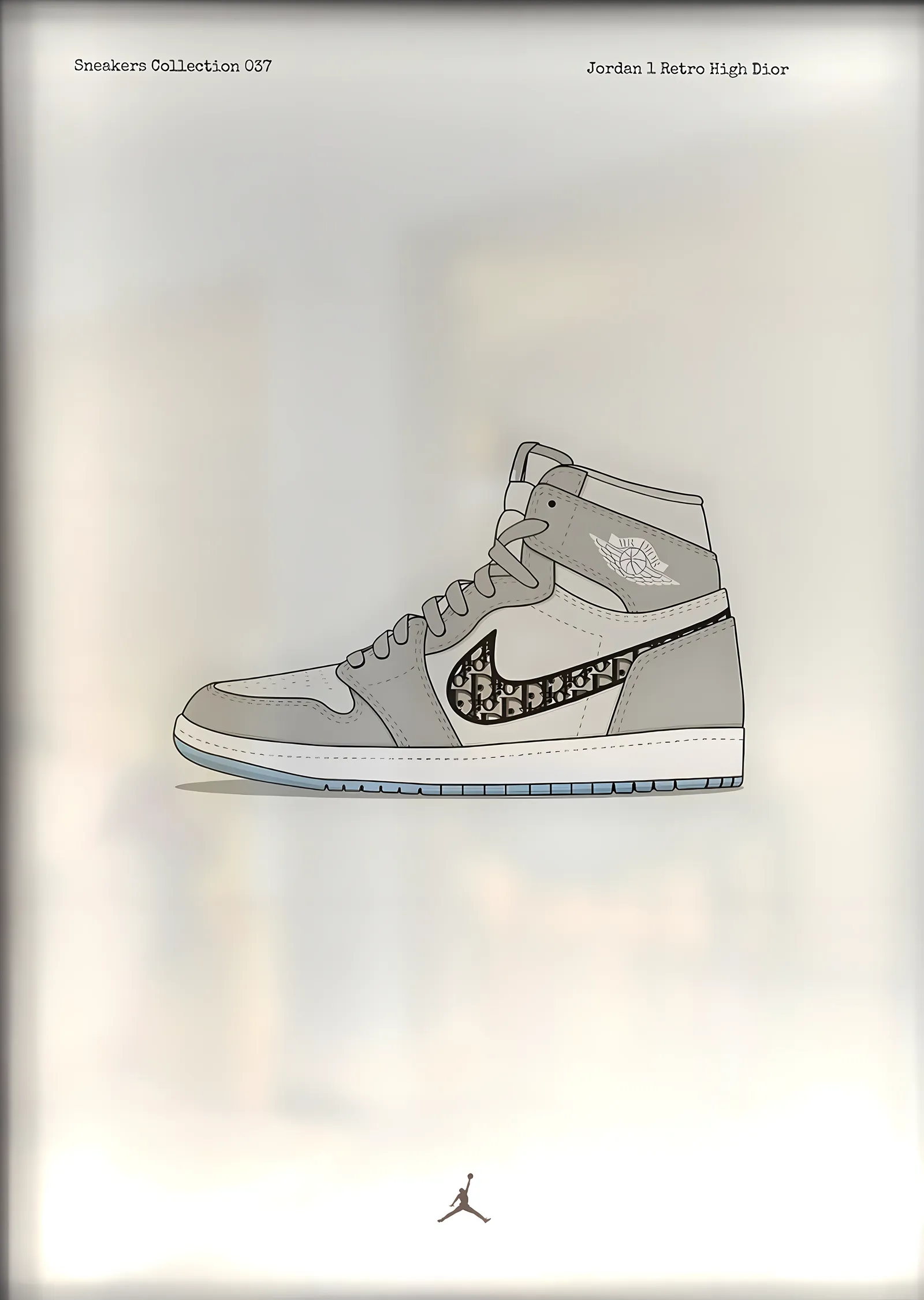 Jordan 1 Retro High Dior metal tablo