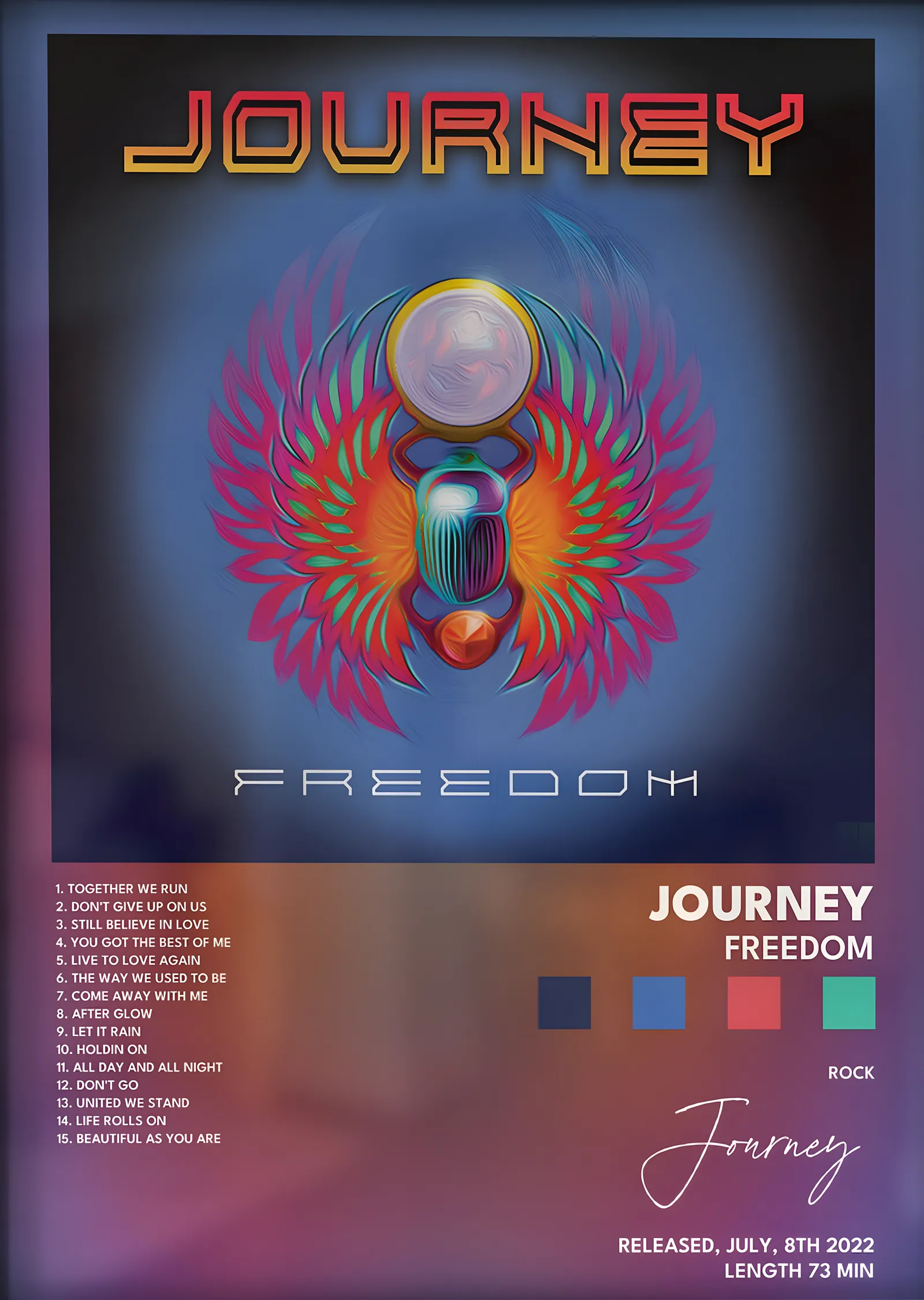 Journey: Freedom metal tablo