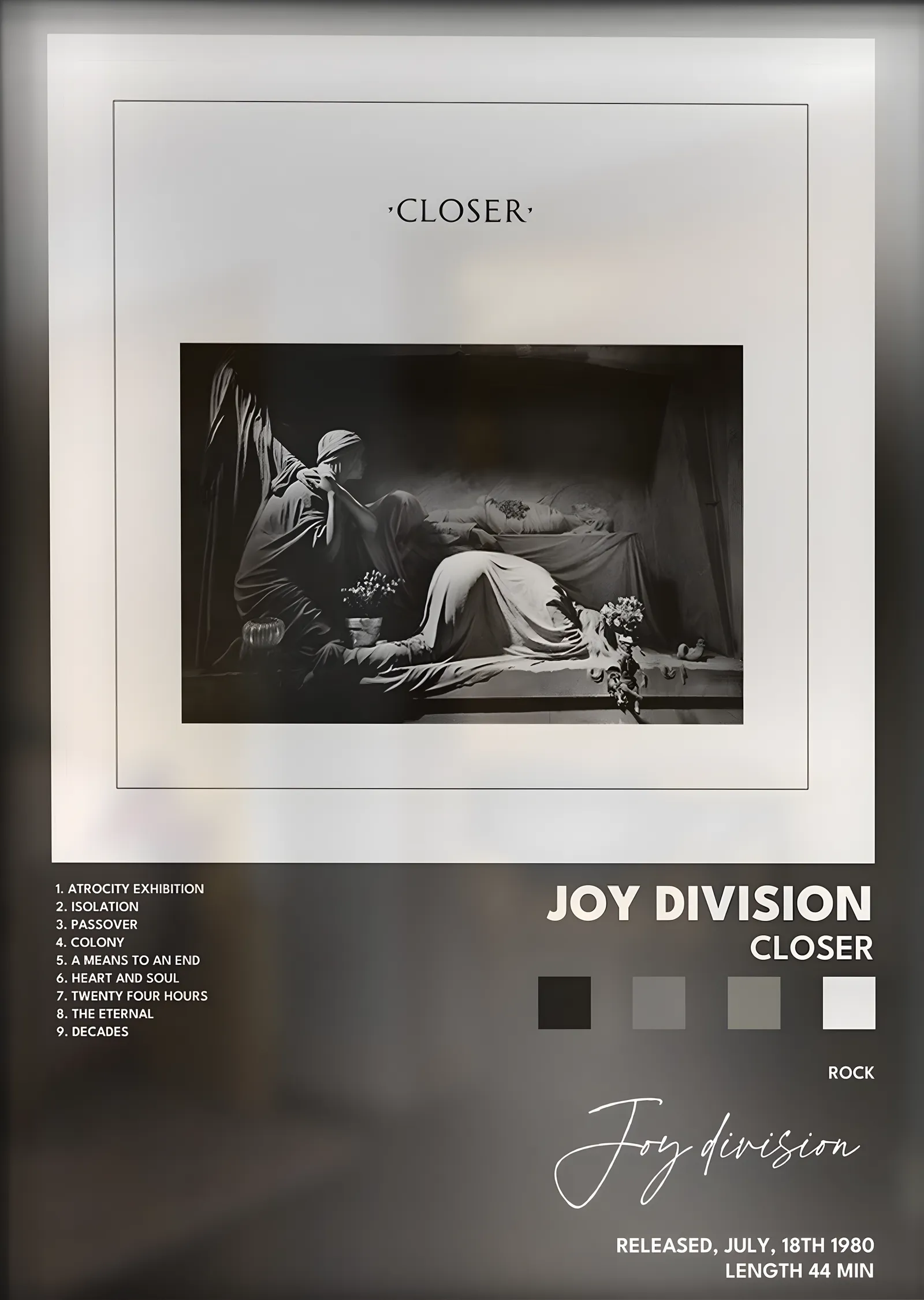 Joy Division: Closer metal tablo
