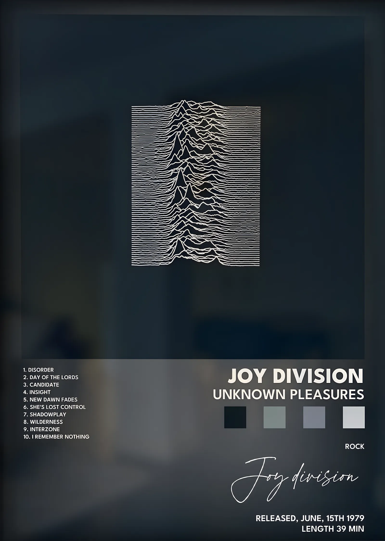 Joy Division: Unknown Pleasures metal tablo