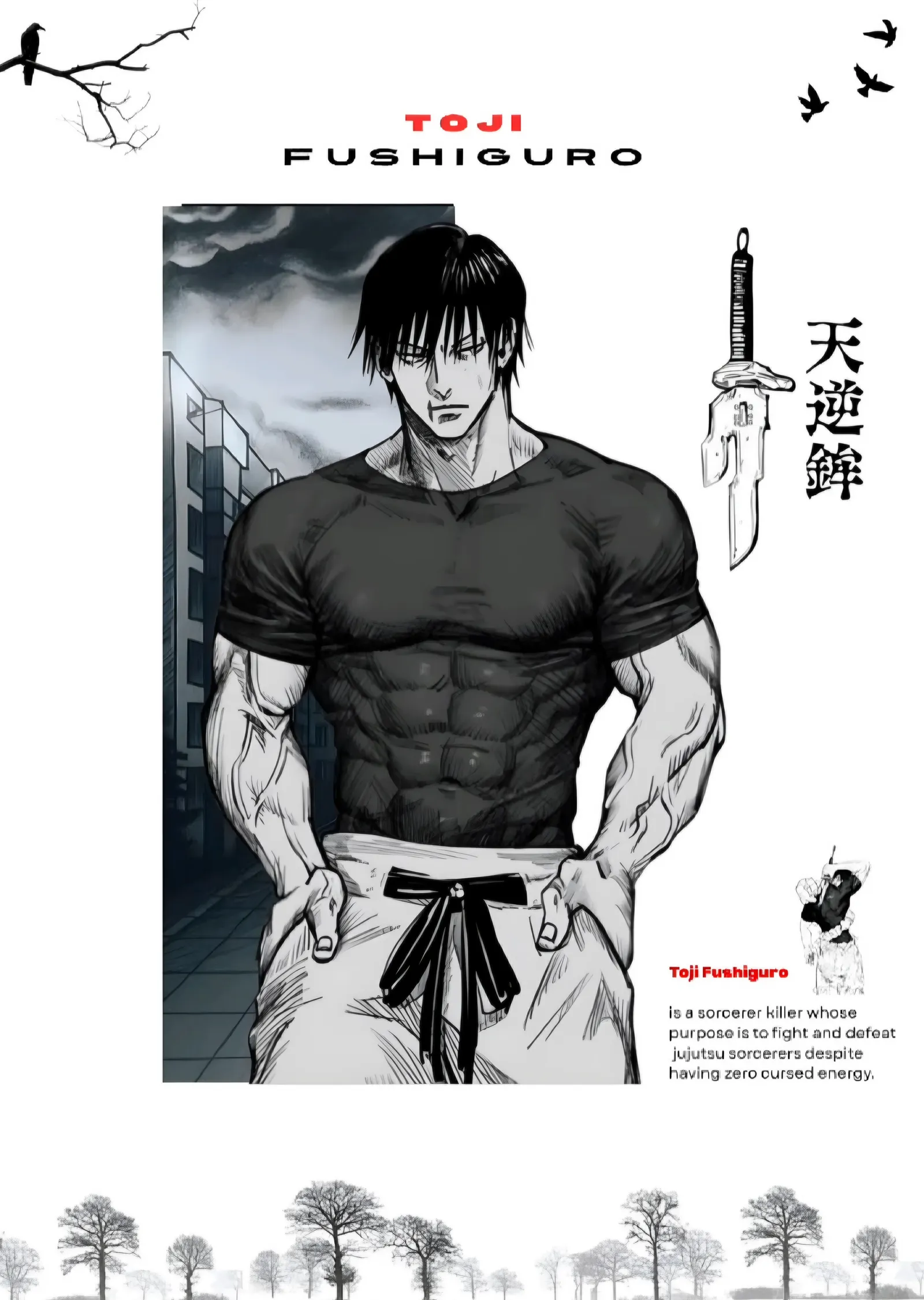 Jujutsu Kaisen - Toji Fushiguro Karakter Sayfası metal tablo