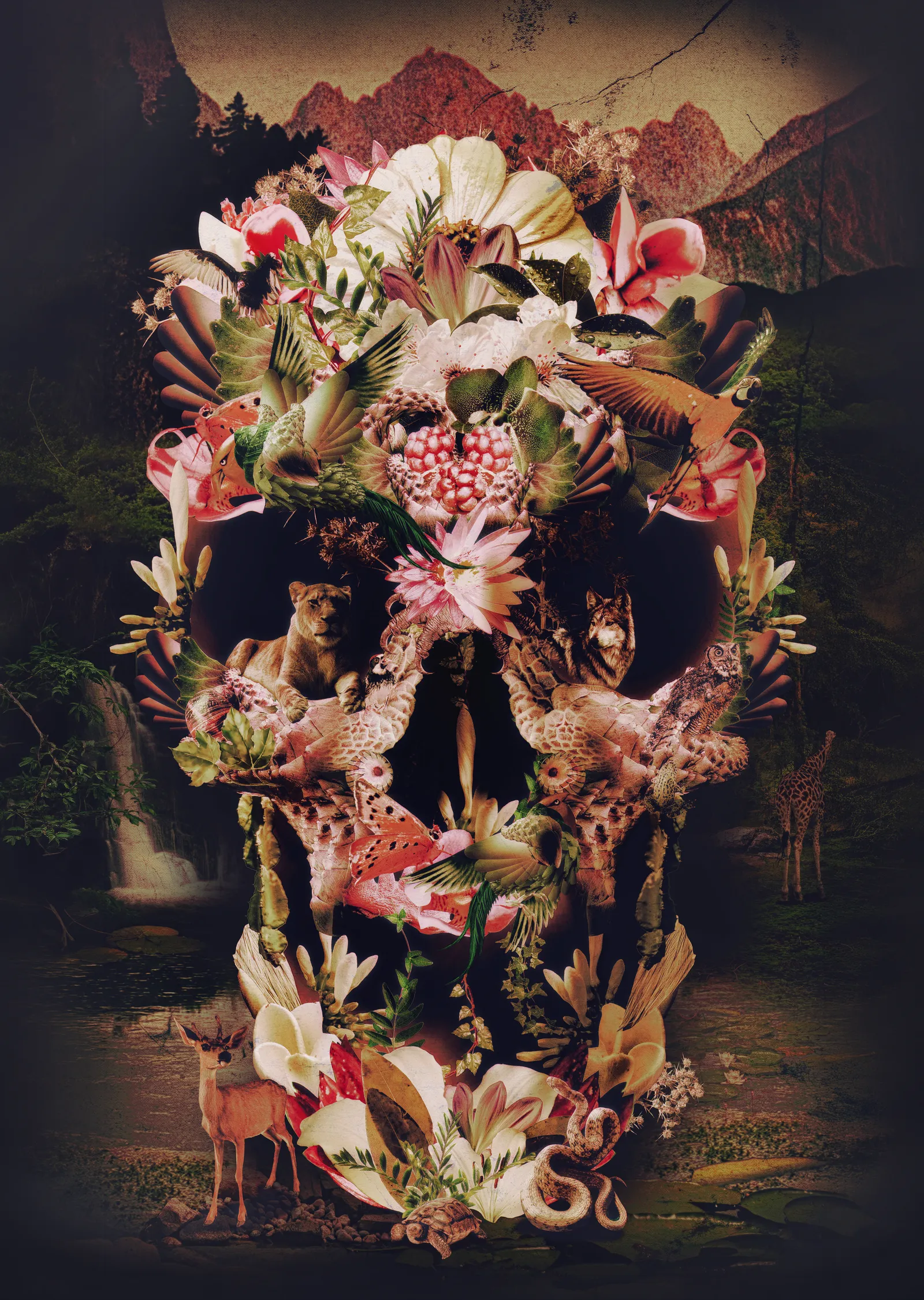Jungle Skull metal tablo