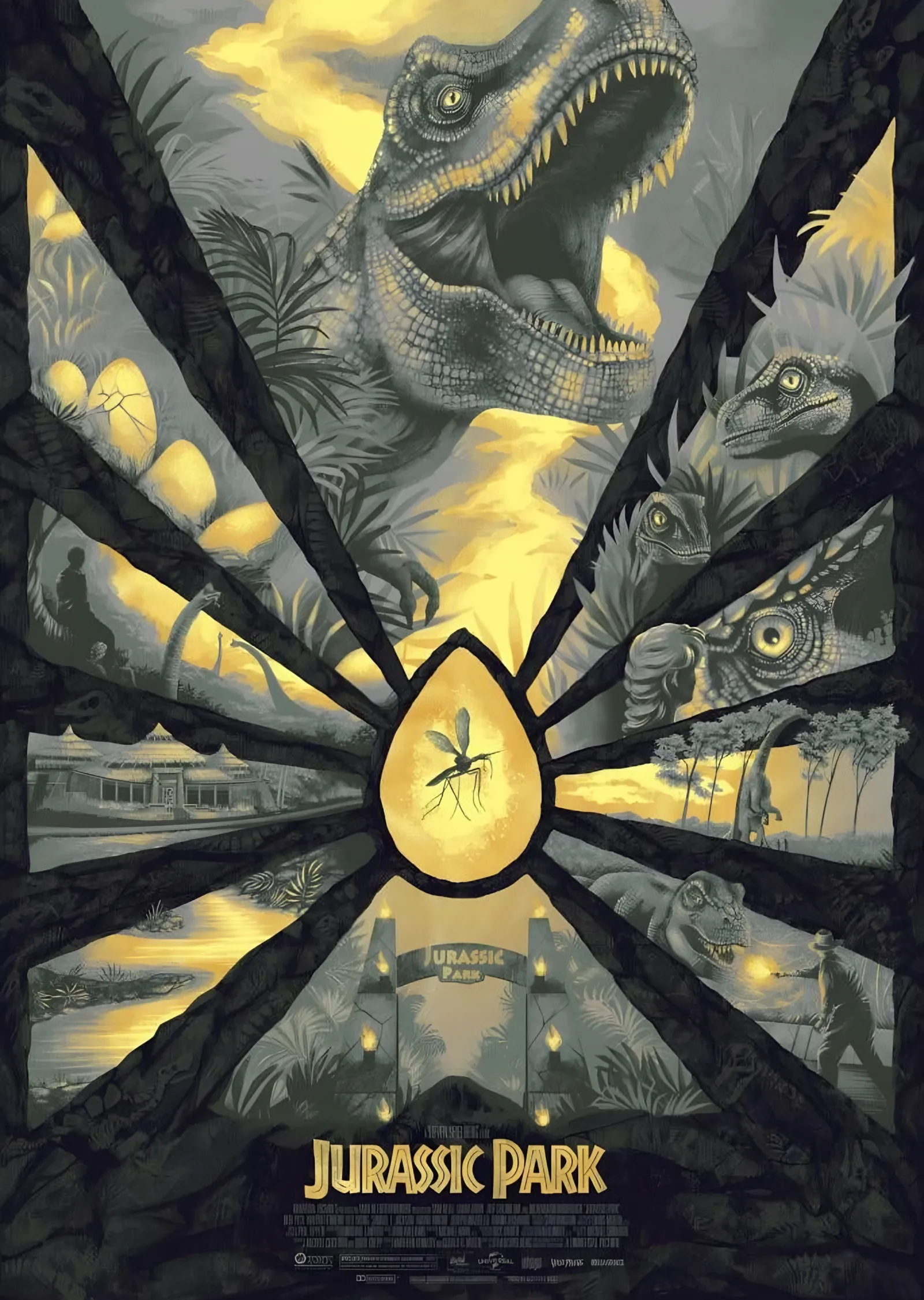 Jurassic Park - Kehribar metal tablo