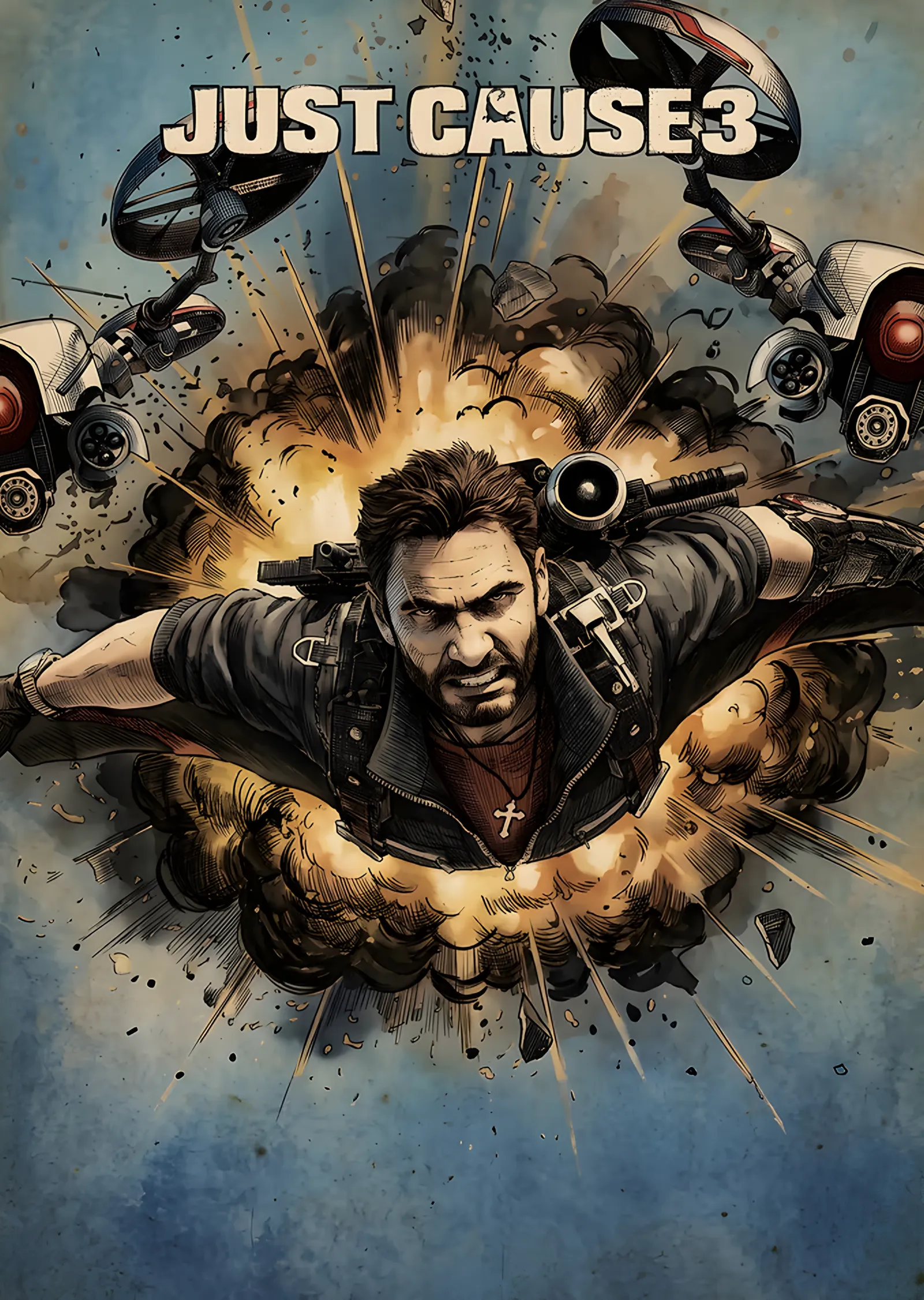 Just Cause 3: Patlama Halkasında Rico metal tablo