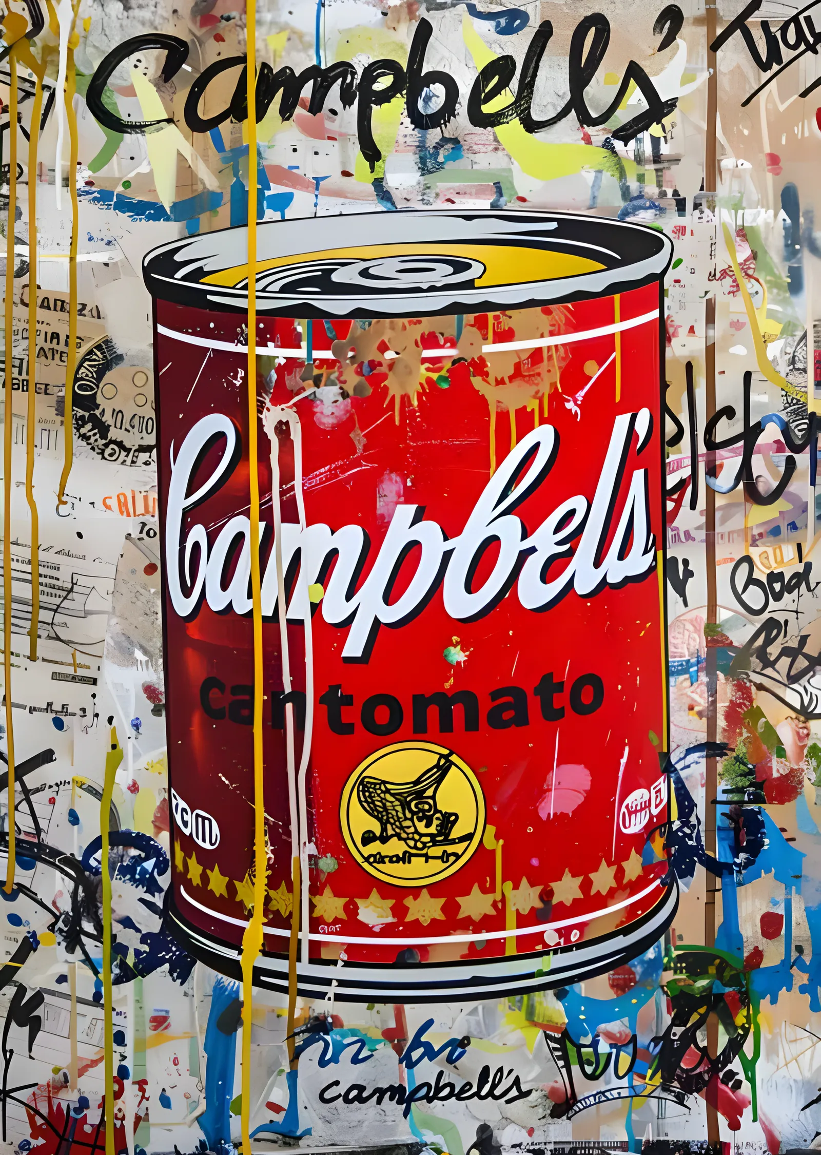 Campbell's Çorba Kutusu - Grafiti Pop Art metal tablo