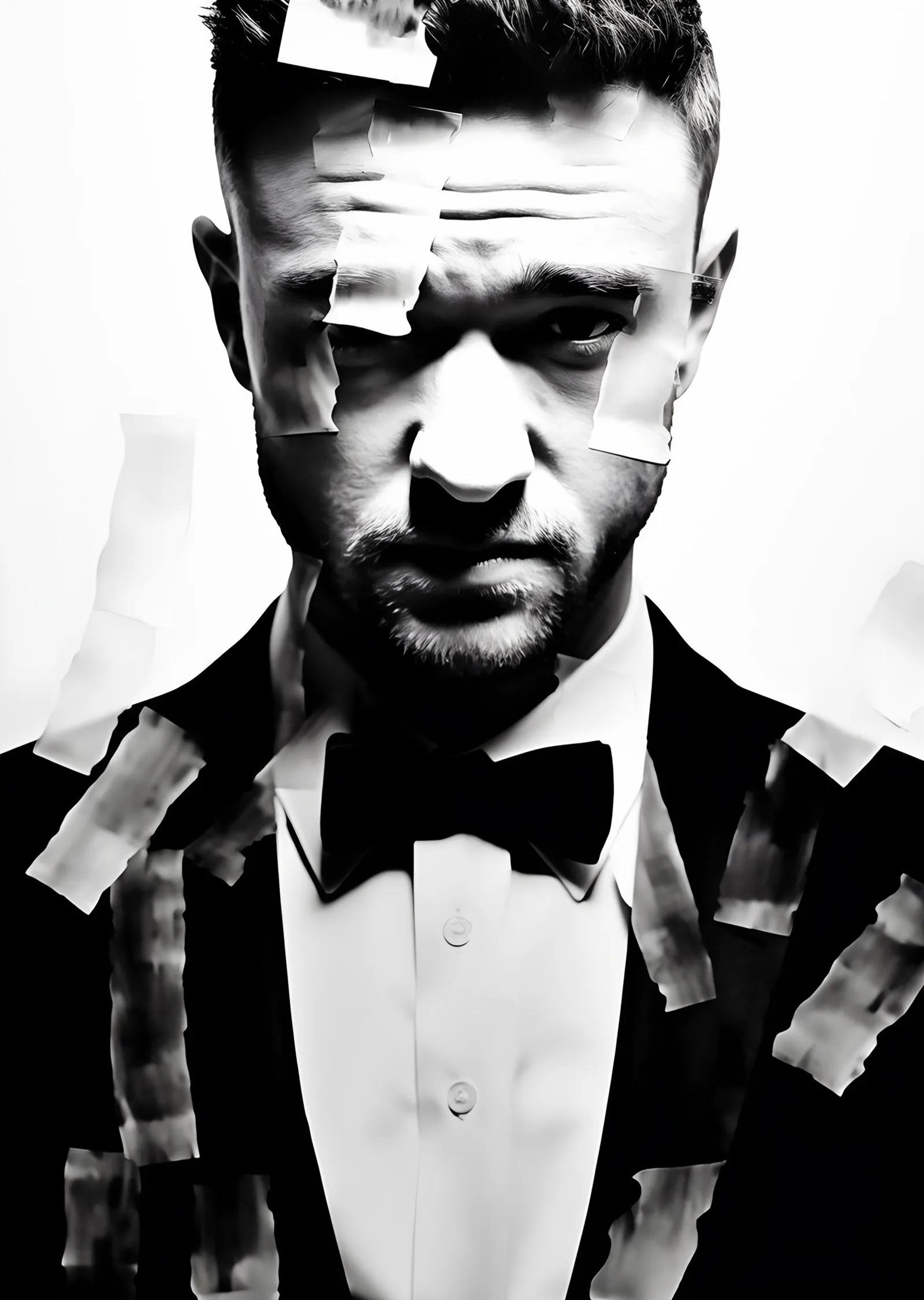 Justin Timberlake - Kağıt Kolaj metal tablo