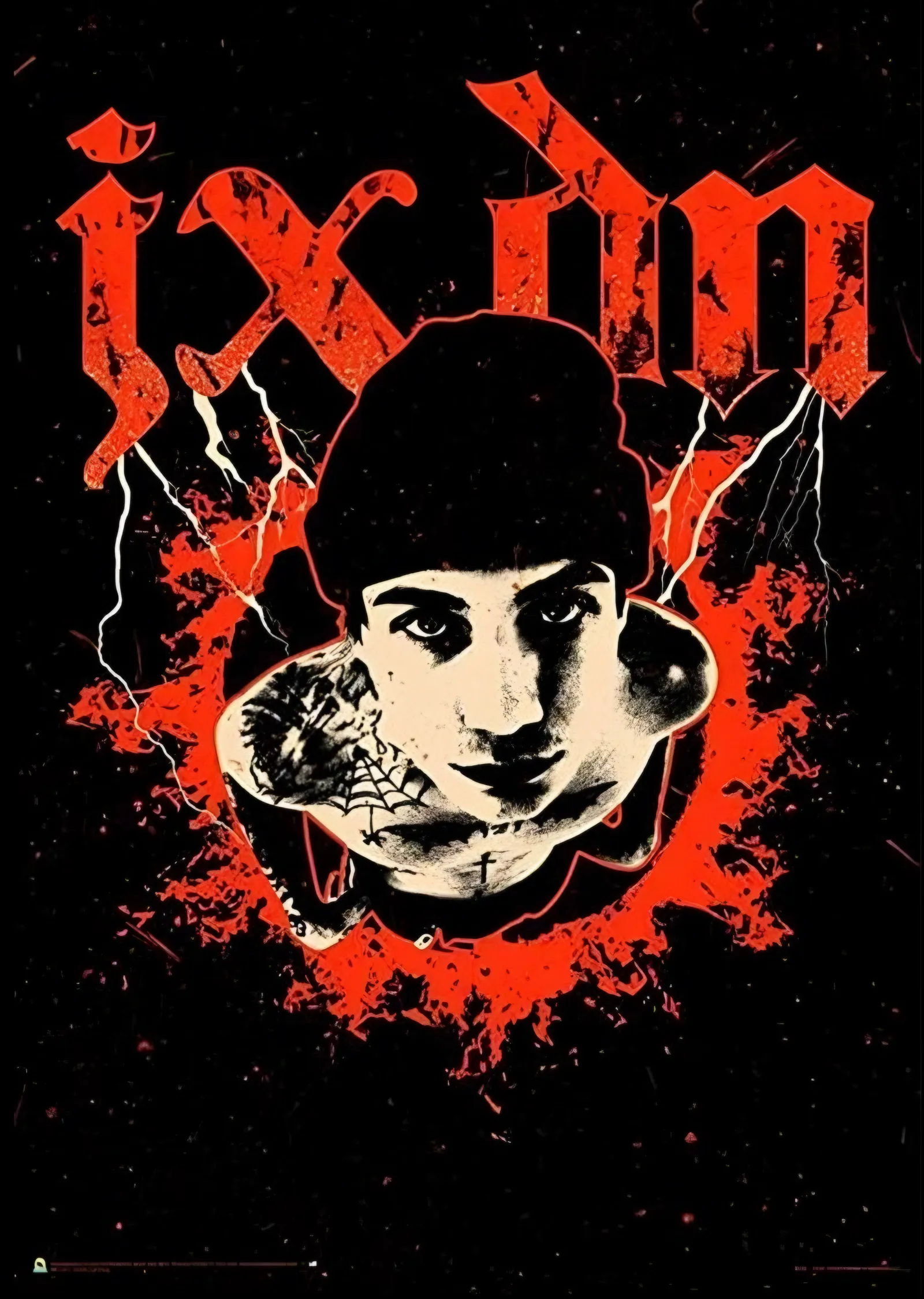 jxdn: Kırmızı Grunge Posteri metal tablo