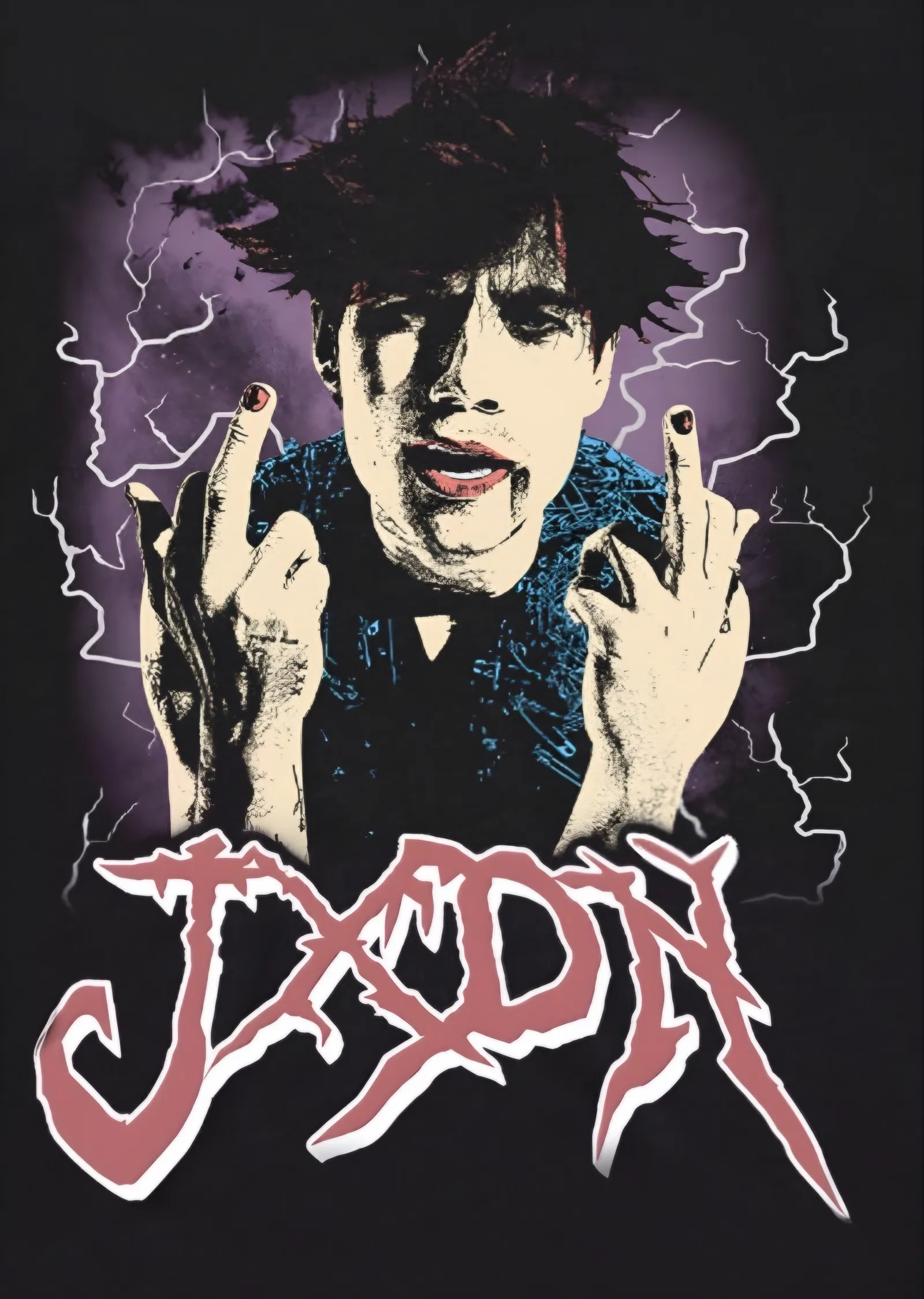 jxdn: Mor Şimşek Posteri metal tablo