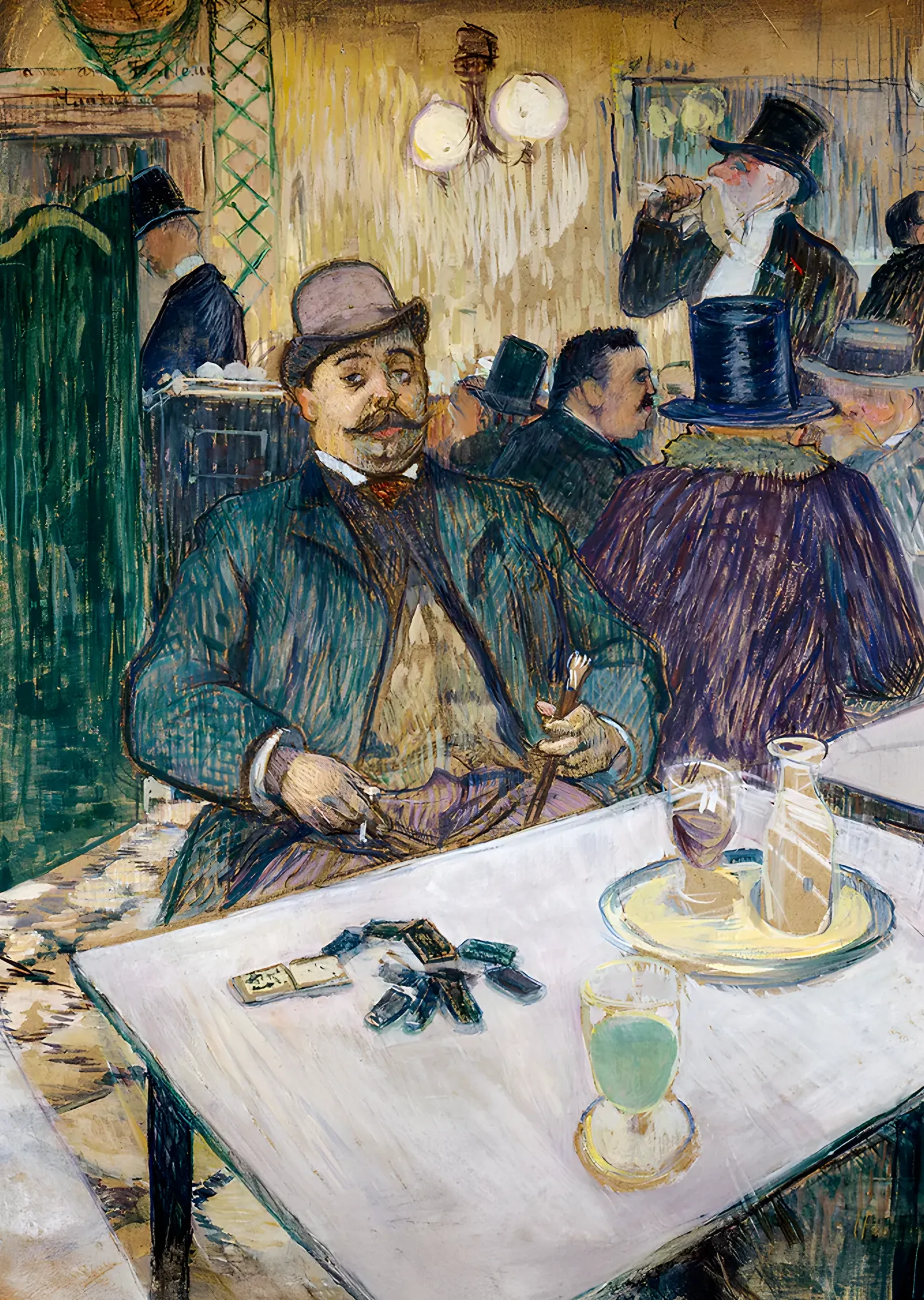 Kafede Mösyö Boileau - Henri de Toulouse-Lautrec metal tablo