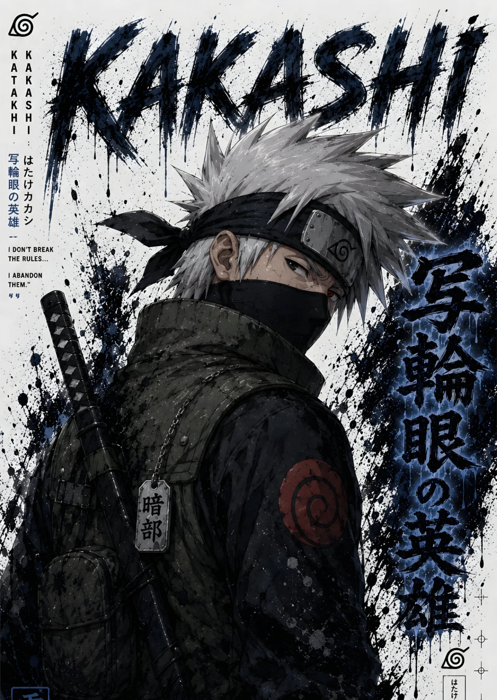 Kakashi Hatake - Sharingan Kahramanı metal tablo