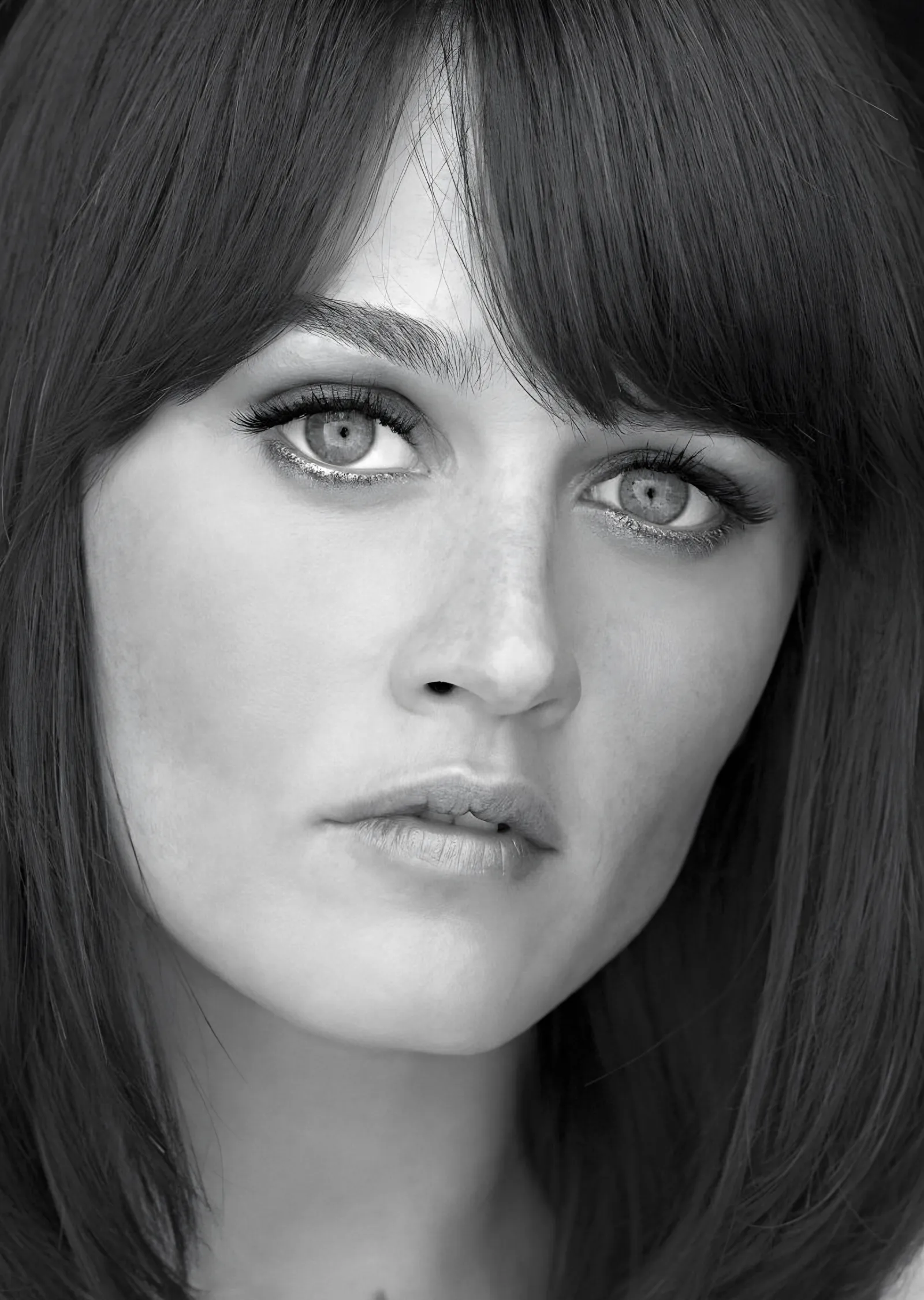 Robin Tunney: Siyah Beyaz Yakın Portre metal tablo