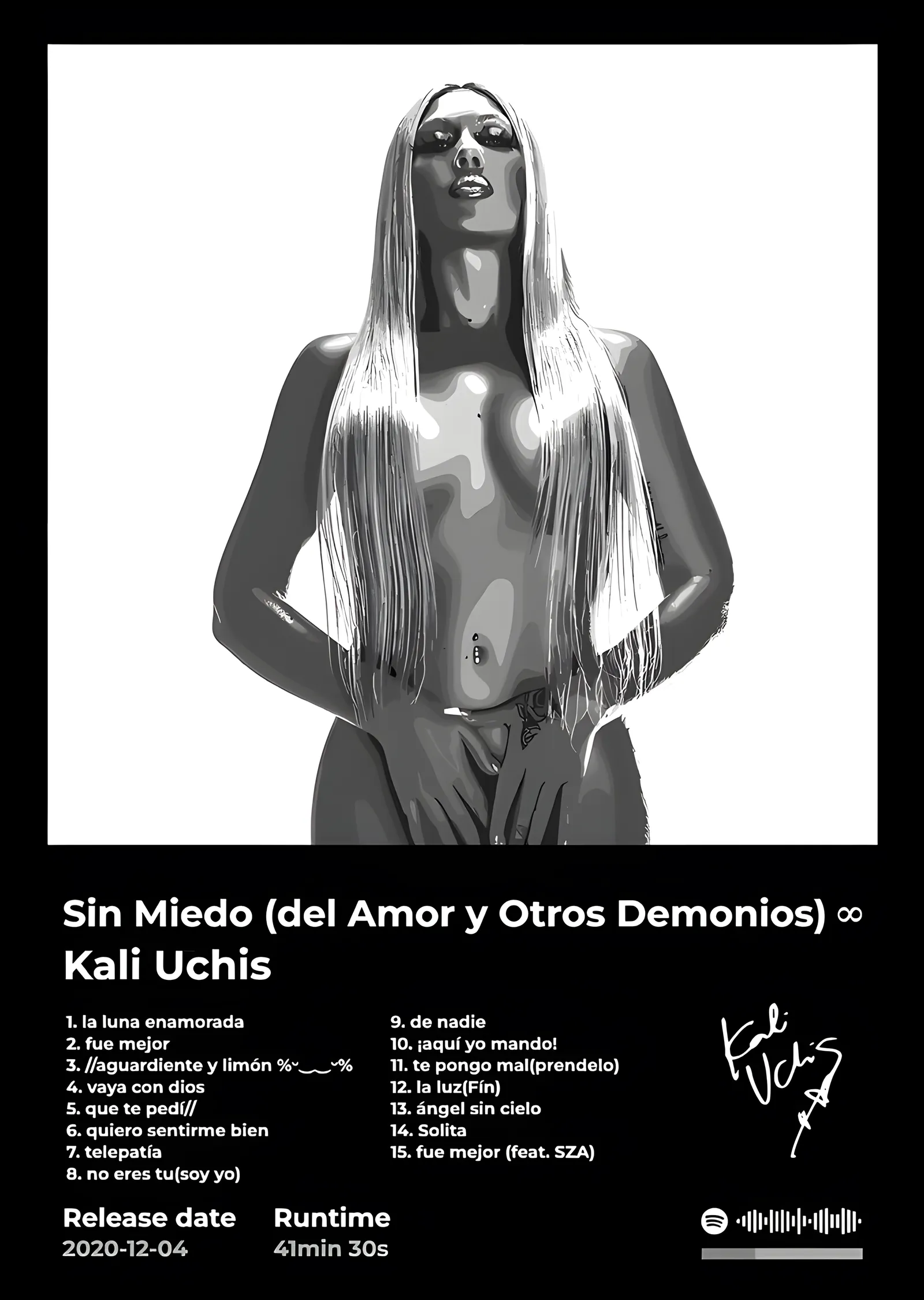 Kali Uchis - Sin Miedo Kapağı metal tablo