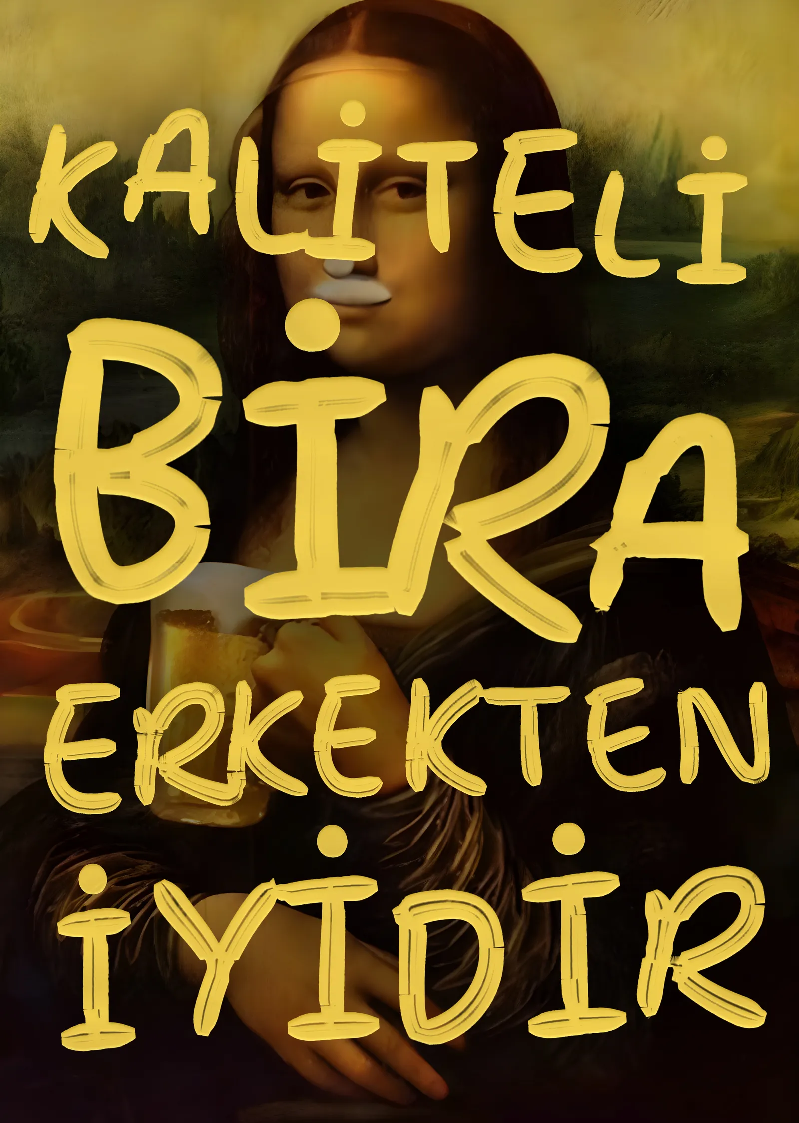 Kaliteli Bira Erkekten İyidir metal tablo