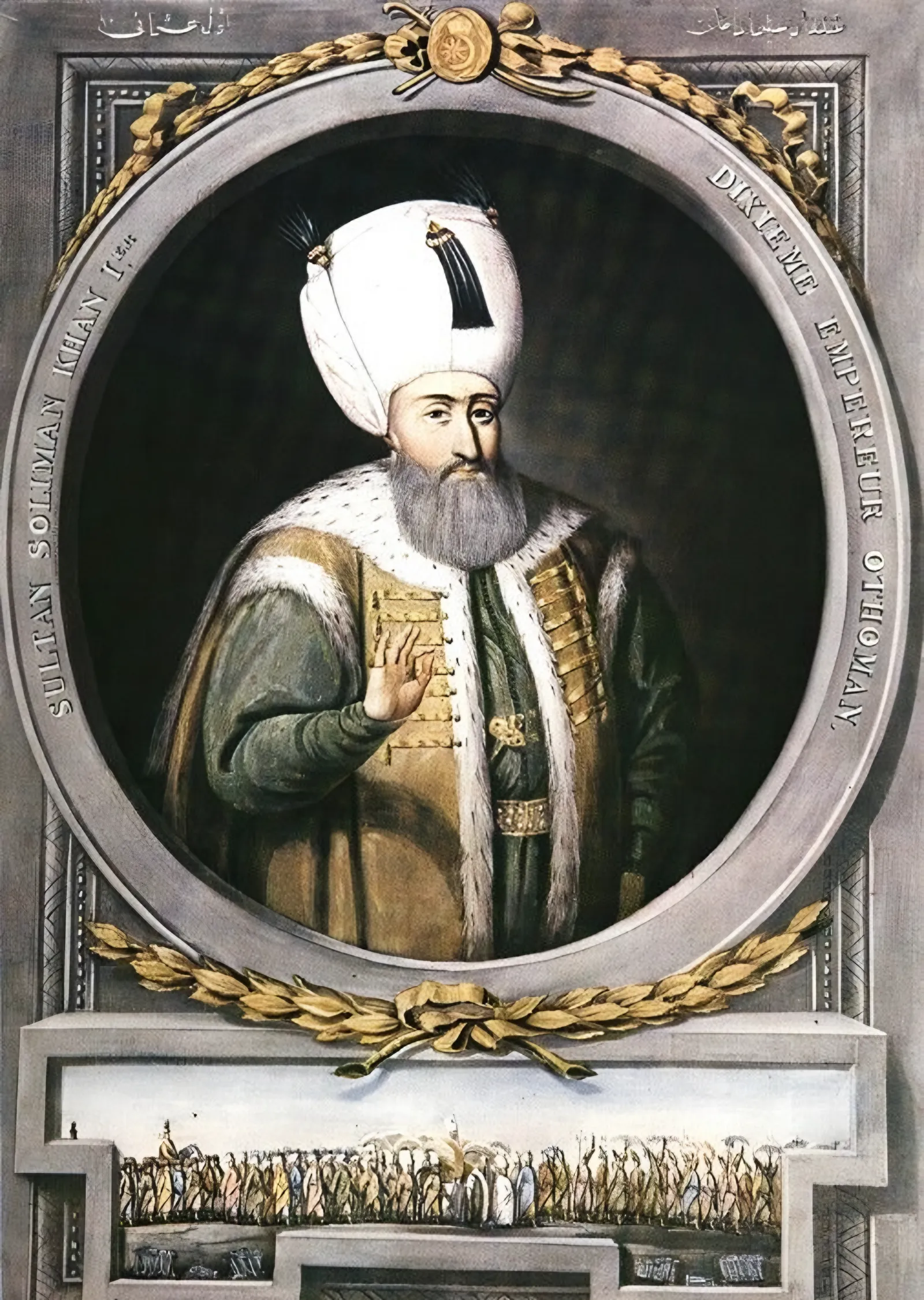 Sultan I. Süleyman Portresi - Konstantin Kapıdağlı metal tablo