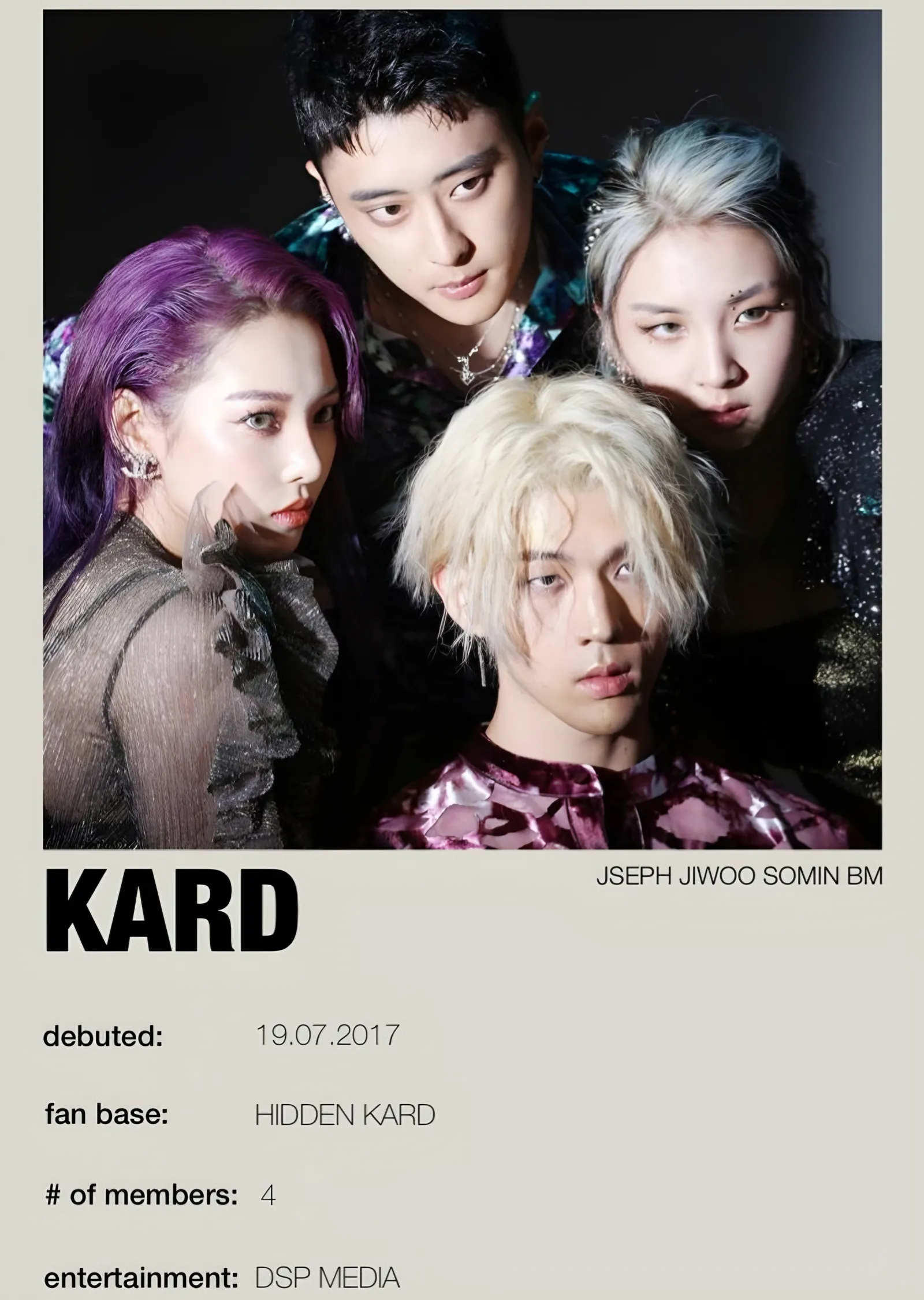 KARD - Minimalist Künye metal tablo