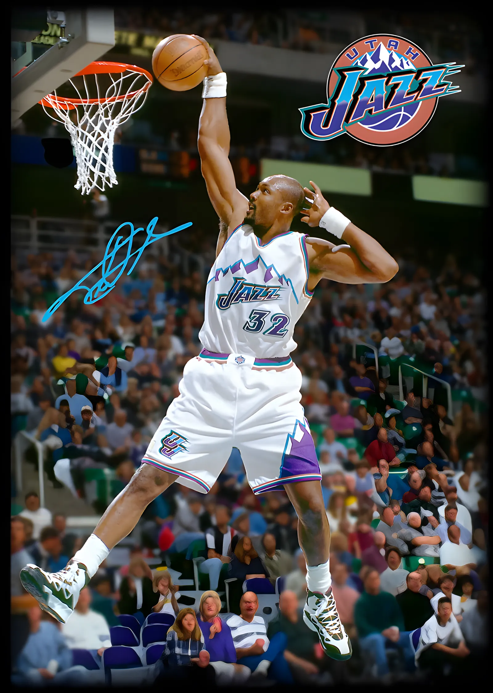 Karl Malone - Jazz Smacı metal tablo