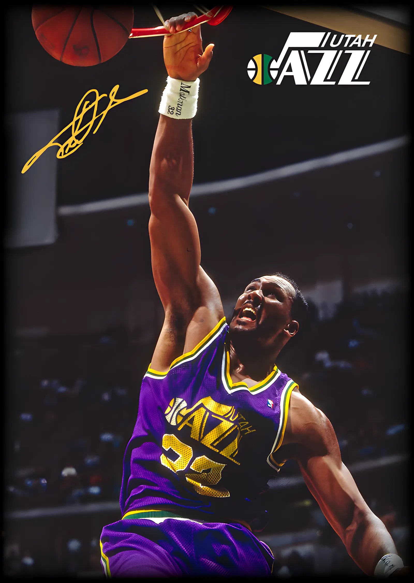 Karl Malone - Utah Jazz metal tablo