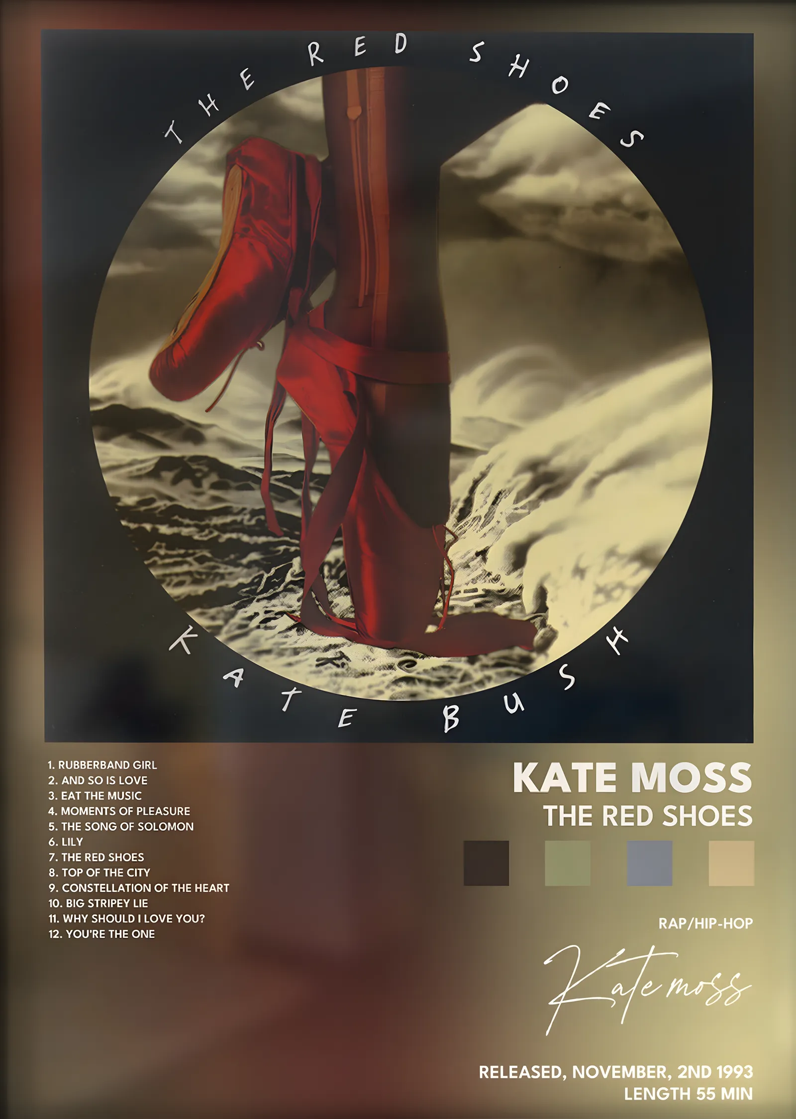 Kate Bush: The Red Shoes metal tablo
