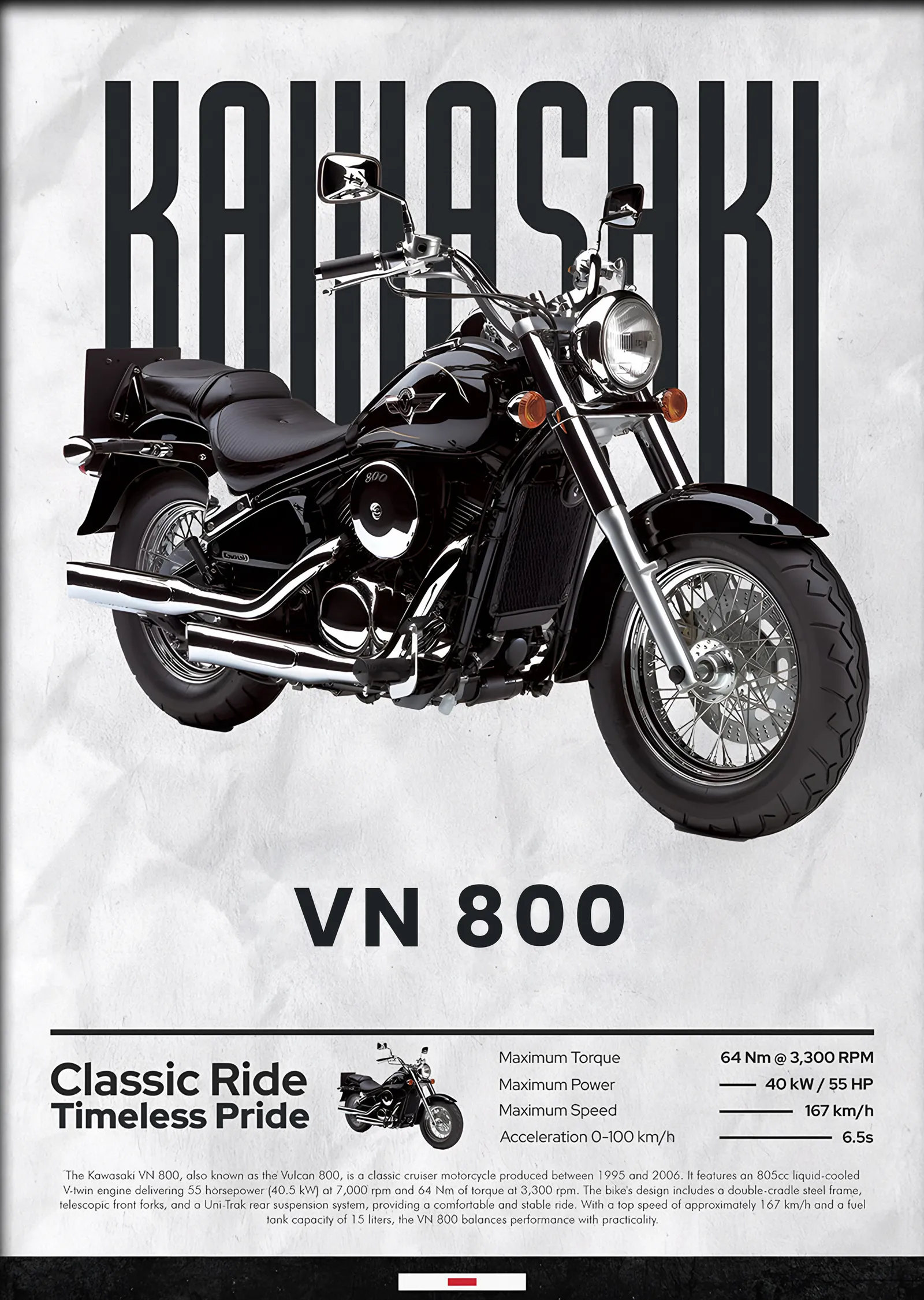 Kawasaki VN 800 metal tablo