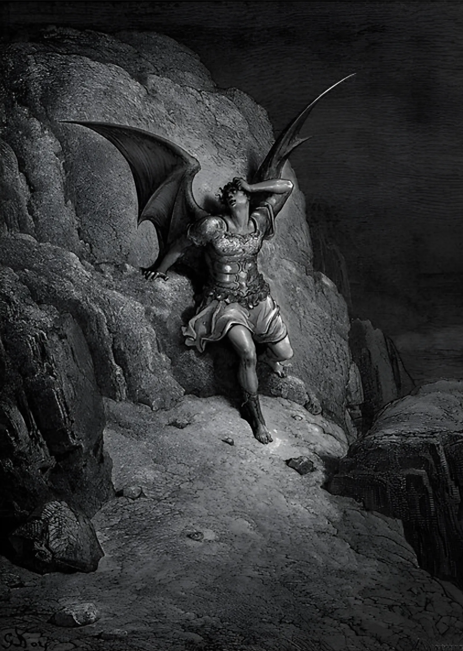 Kayıp Cennet: Şeytan'ın Düşüşü - Gustave Doré metal tablo