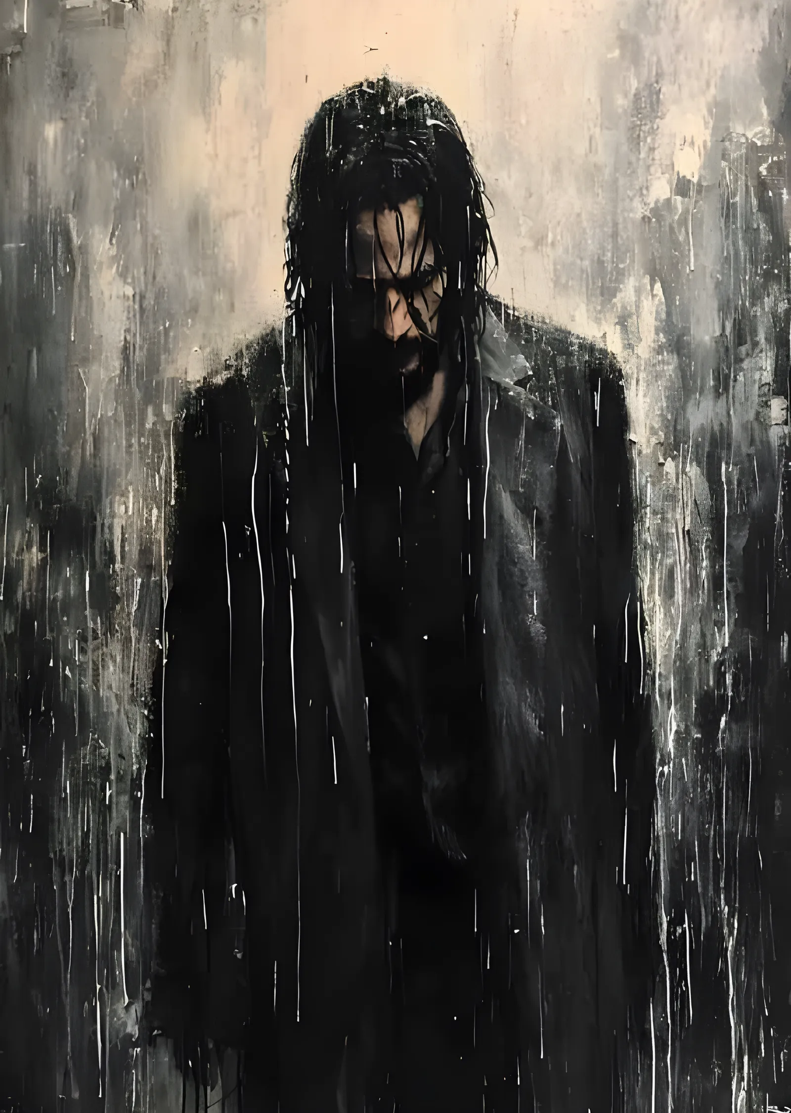 Keanu Reeves - Damlayan Boyada Siyah Palto metal tablo